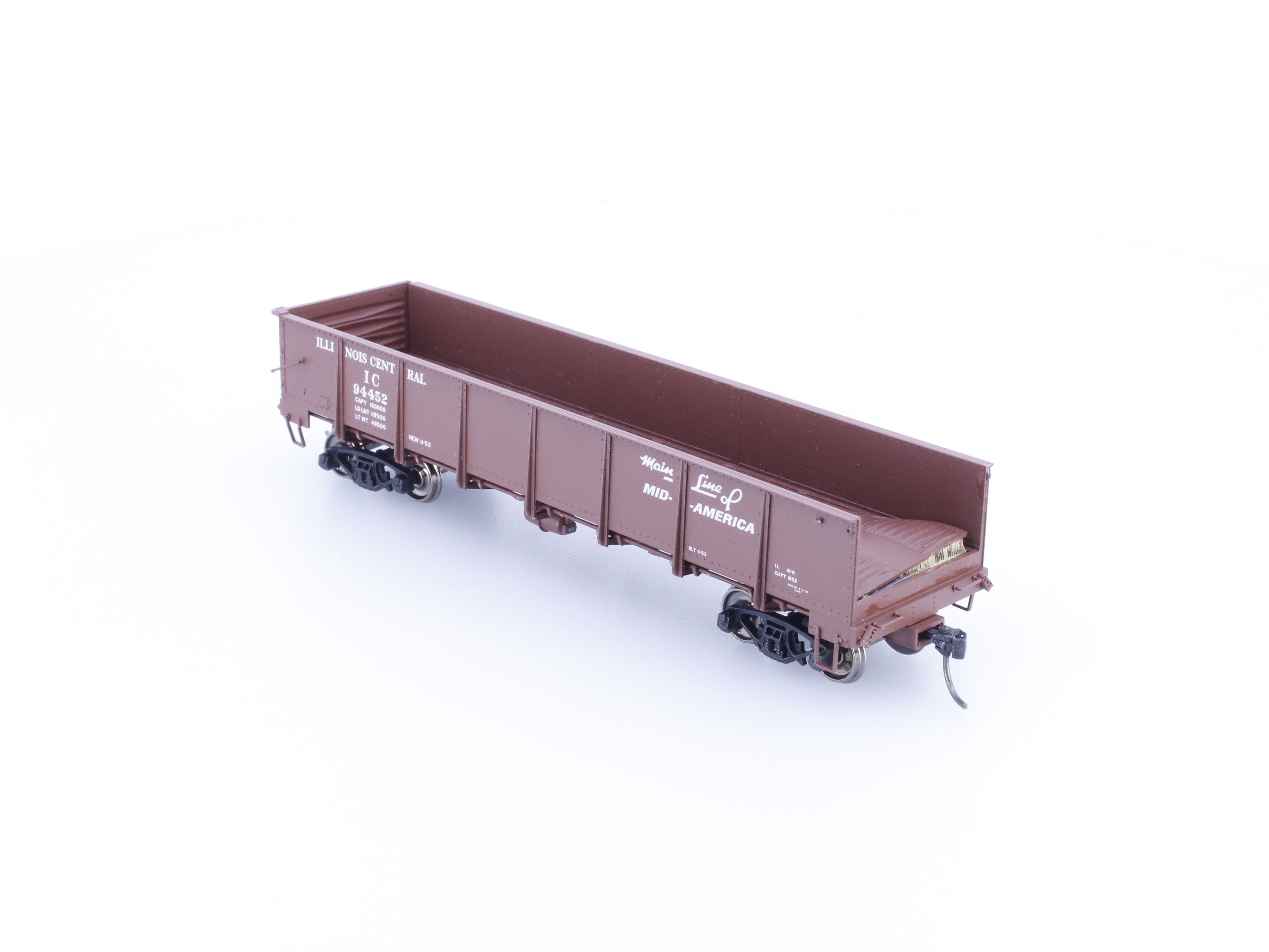 Red Caboose RC-5005-5 HO Steel Side Gondola Illinois Central (IC) 94452