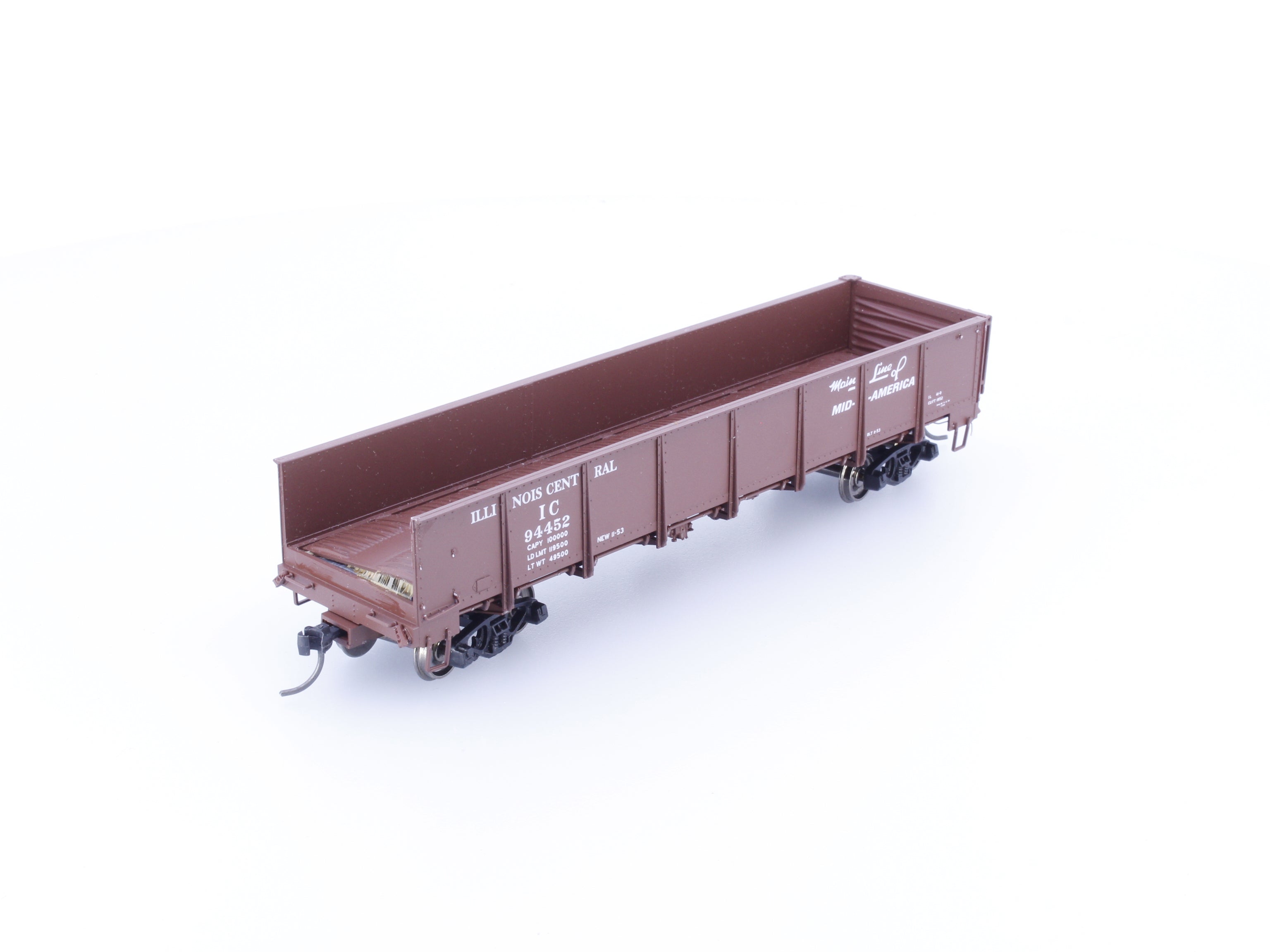 Red Caboose RC-5005-5 HO Steel Side Gondola Illinois Central (IC) 94452