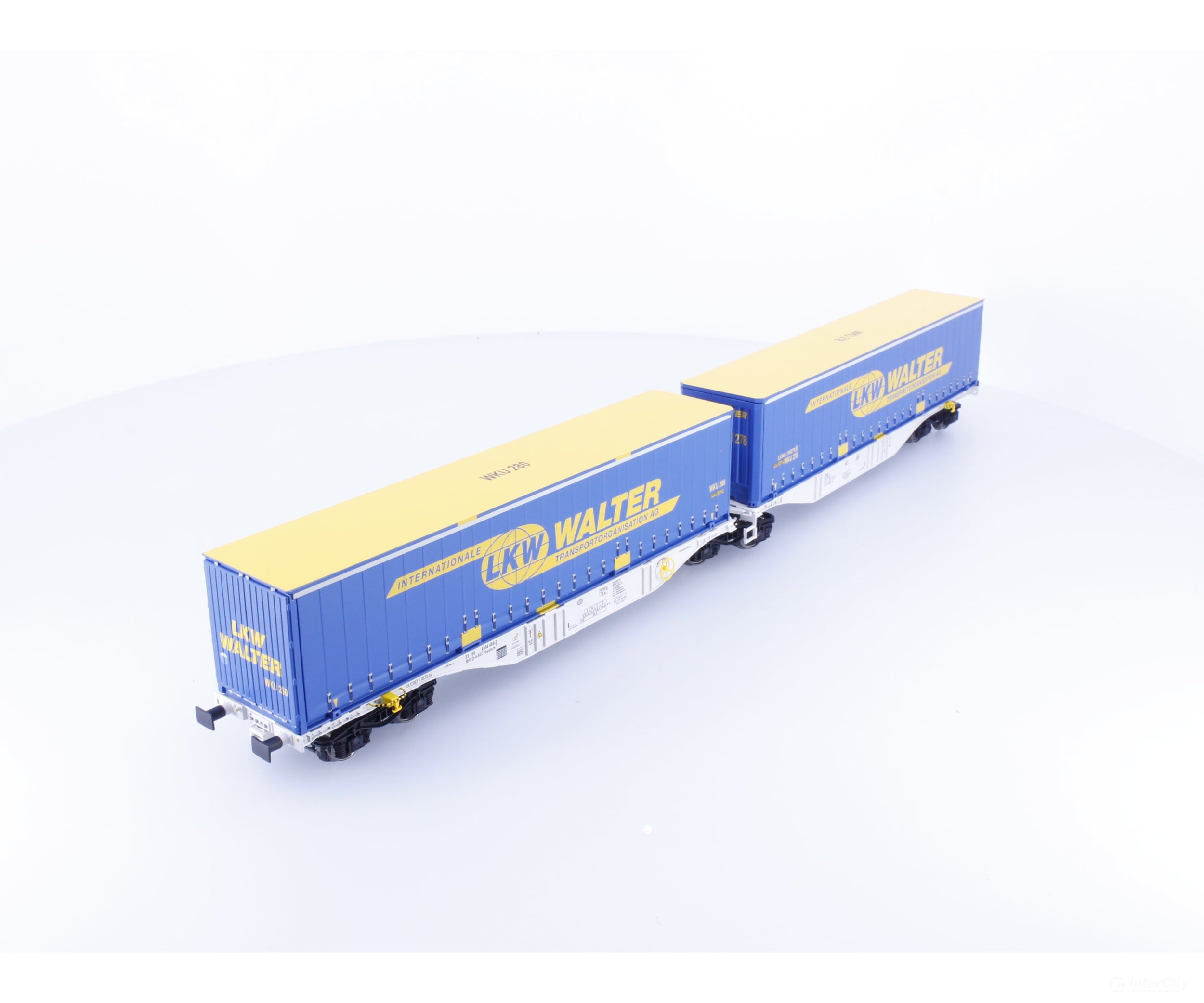 A.C.M.E. 40273 HO SBB-CFF-FFS Cargo LKW Walter Dual Intermodal Flat Cars with Containers Cemat - European Freight Cars