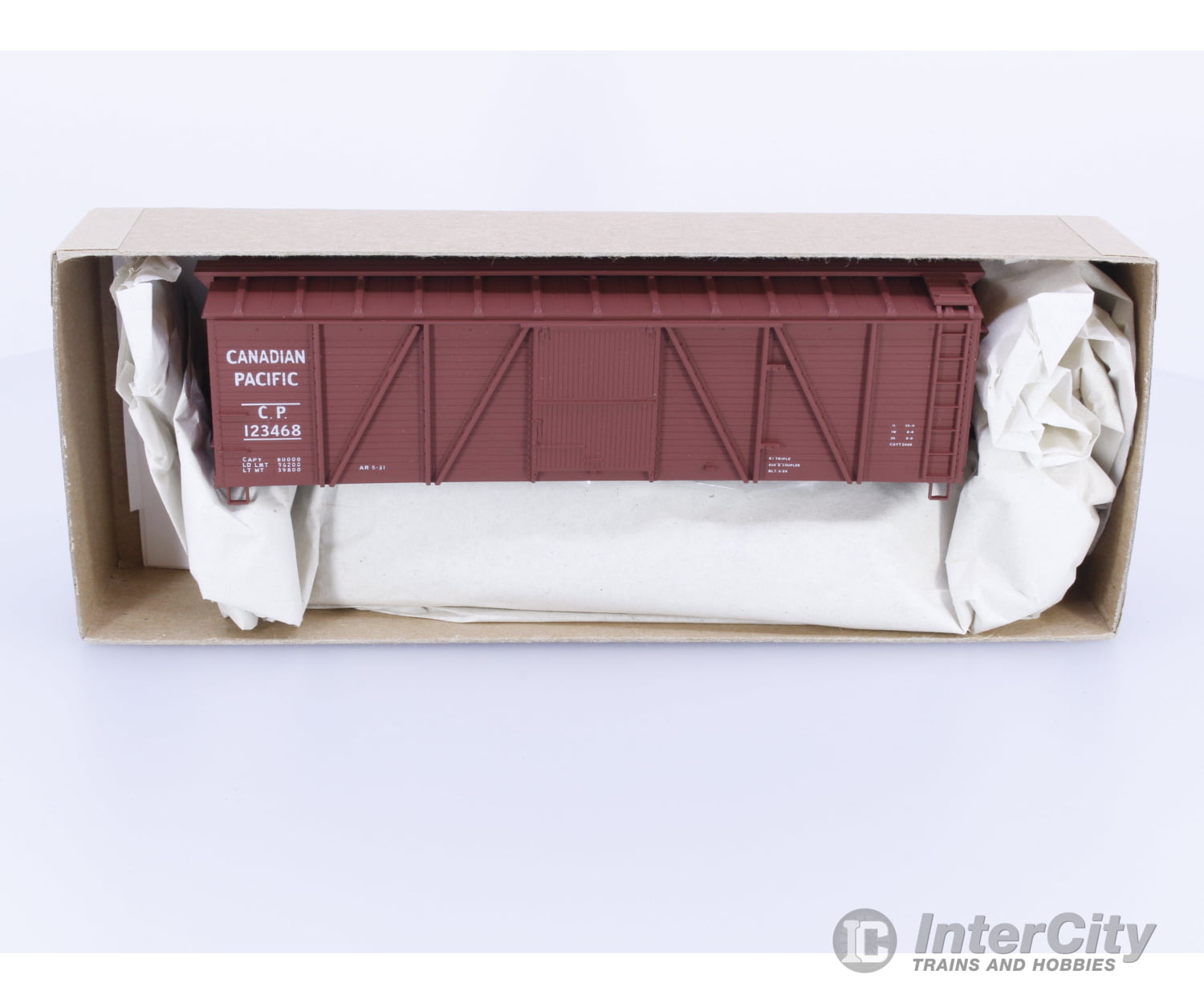 Accurail 7013 HO 40’ 6 Panel Wood Boxcar Kit #2 Canadian Pacific (CP) 123468 Freight Cars