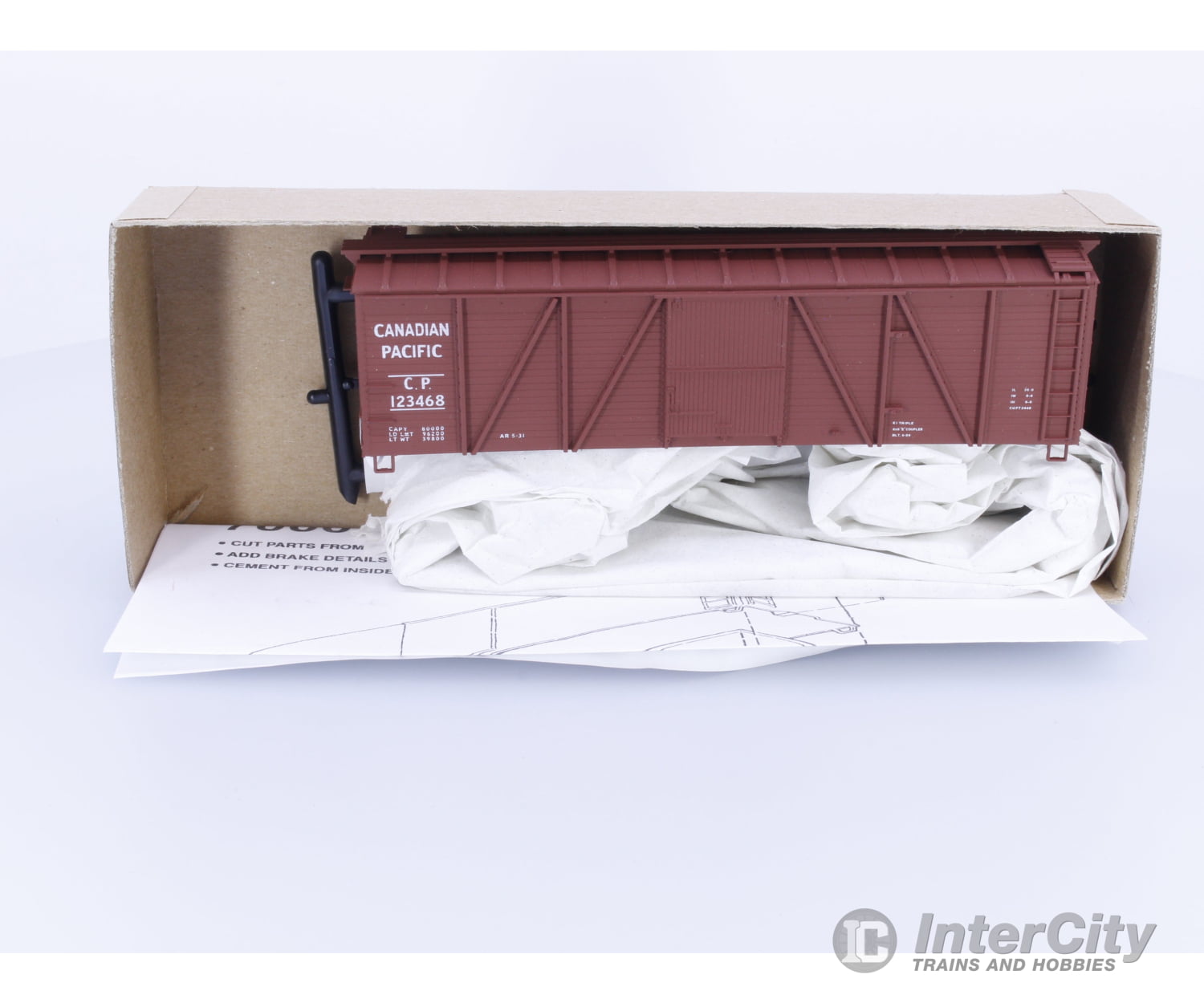 Accurail 7013 HO 40’ 6 Panel Wood Boxcar Kit #3 Canadian Pacific (CP) 123468 Freight Cars