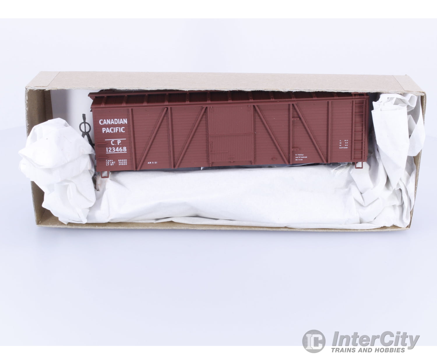 Accurail 7013 HO 40’ 6 Panel Wood Boxcar Kit Canadian Pacific (CP) 123468 Freight Cars