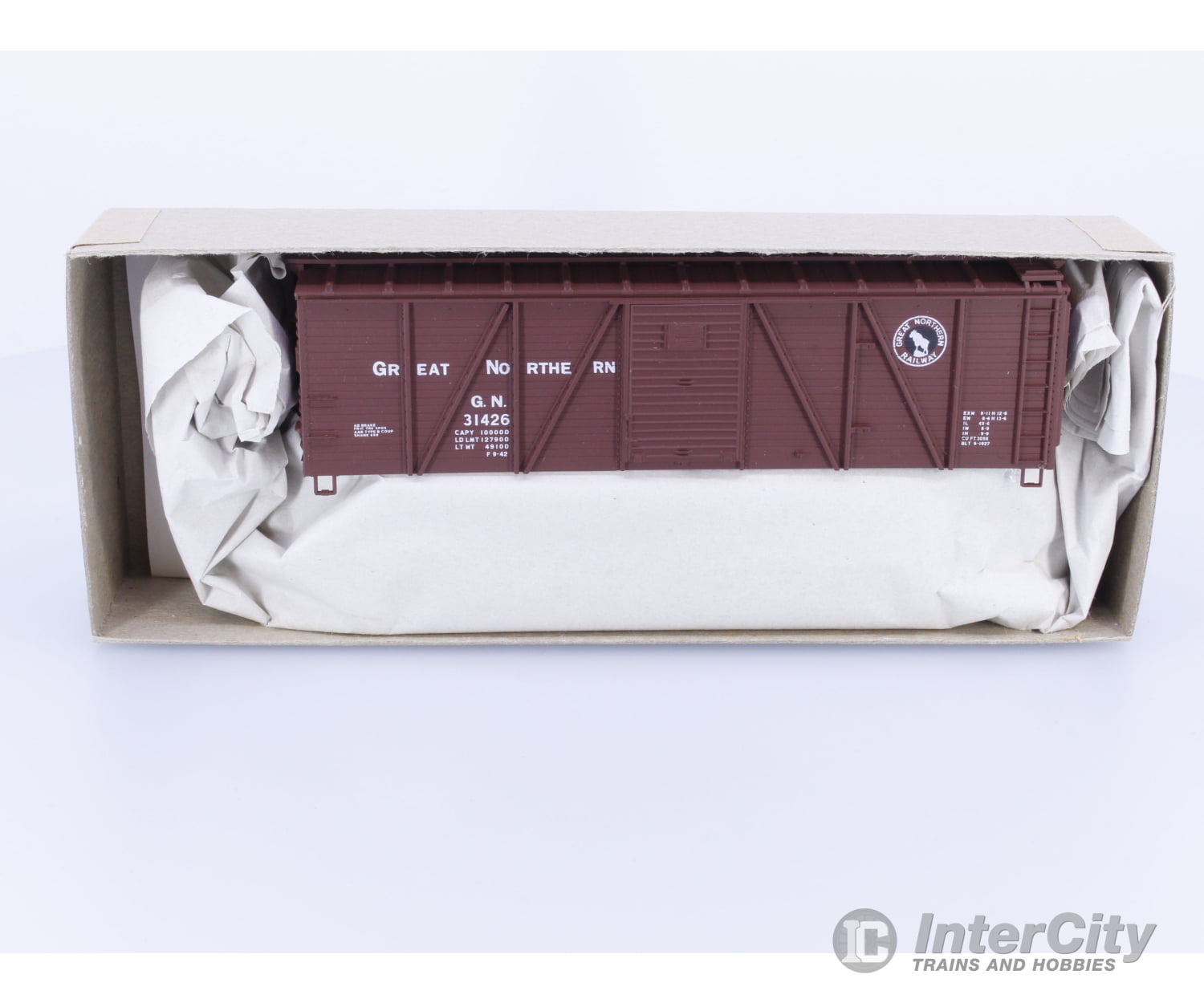 Accurail 7107 HO 40’ 6 Panel Wood Boxcar Kit Great Northern (GN) 31426 Freight Cars