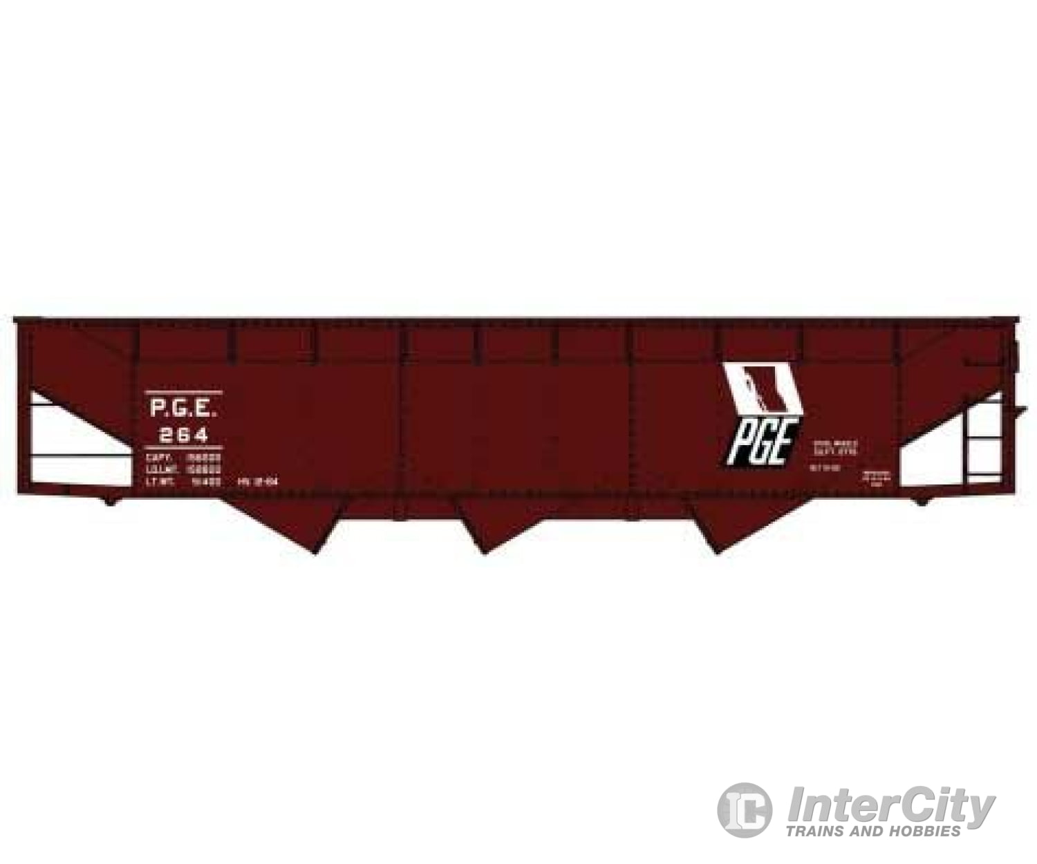 Accurail Ho 7568 Aar 70-Ton Offset-Side 3-Bay Hopper - Kit -- Pacific Great Eastern #264 (Boxcar