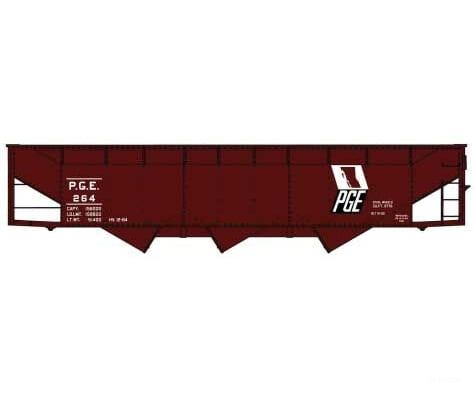 Accurail Ho 7568 Aar 70-Ton Offset-Side 3-Bay Hopper - Kit -- Pacific Great Eastern #264 (Boxcar