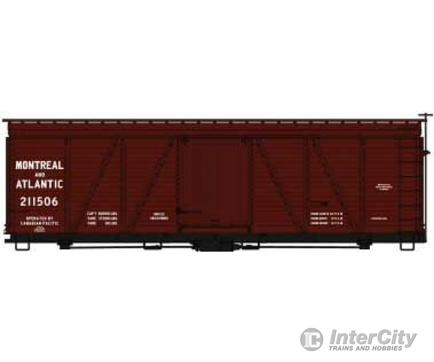 Accurail Inc Ho 1178 Fowler 36’ Wood Boxcar - Kit - - Montreal & Atlantic 211506 (Boxcar Red)