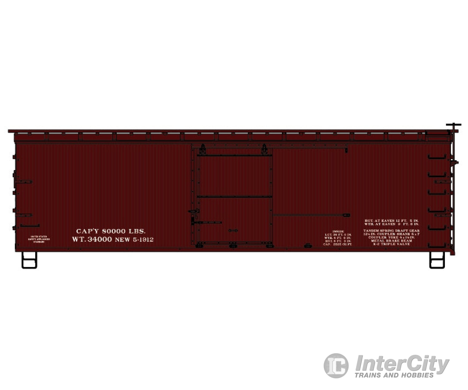 Accurail Inc Ho 1498 36’ Double - Sheathed Wood Boxcar W/Steel Roof Ends Straight Underframe - -