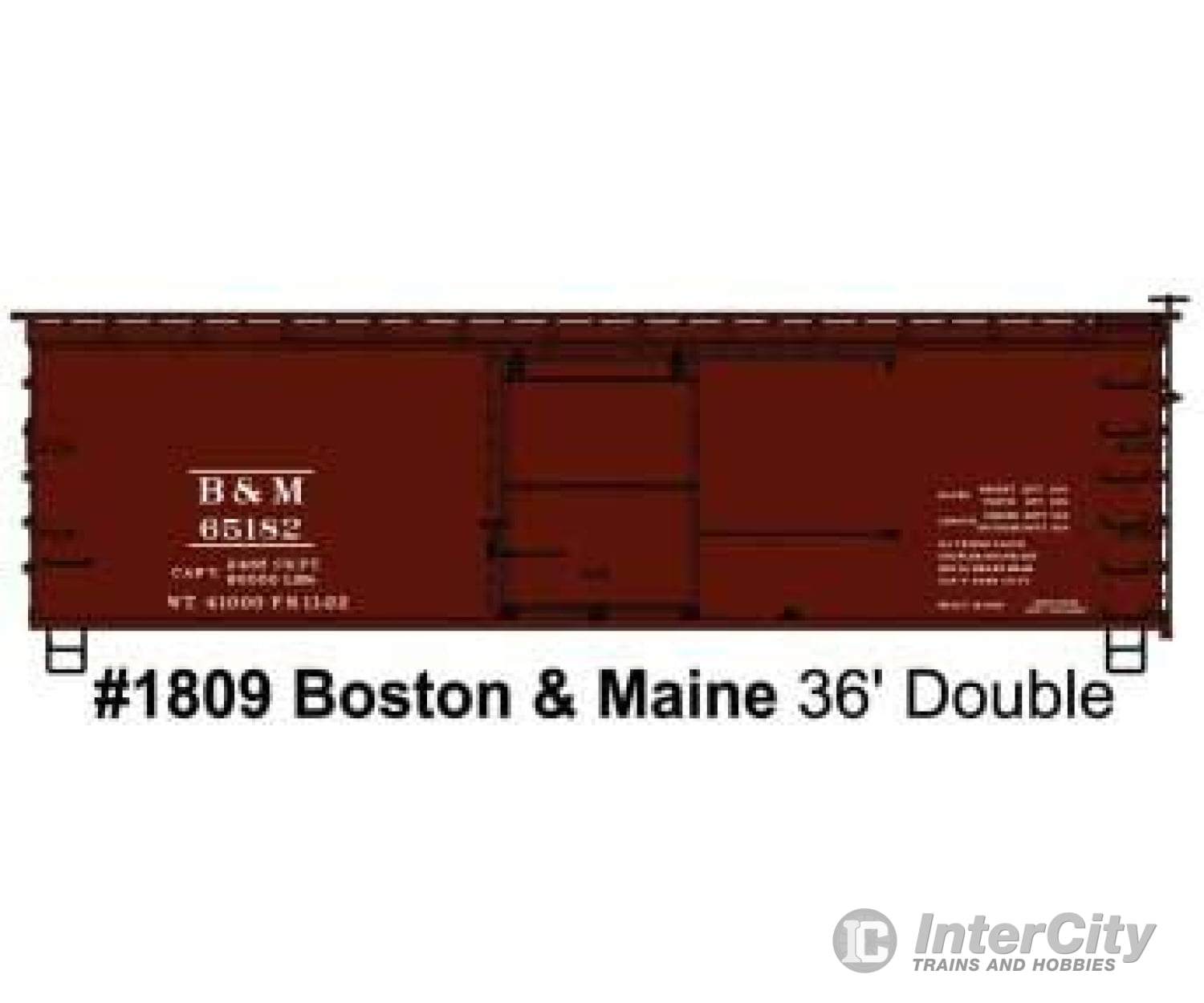 Accurail Inc Ho 1809 36 Double-Sheathed Wood Boxcar W/Steel Roof Ends Straight Underfram -- Boston &