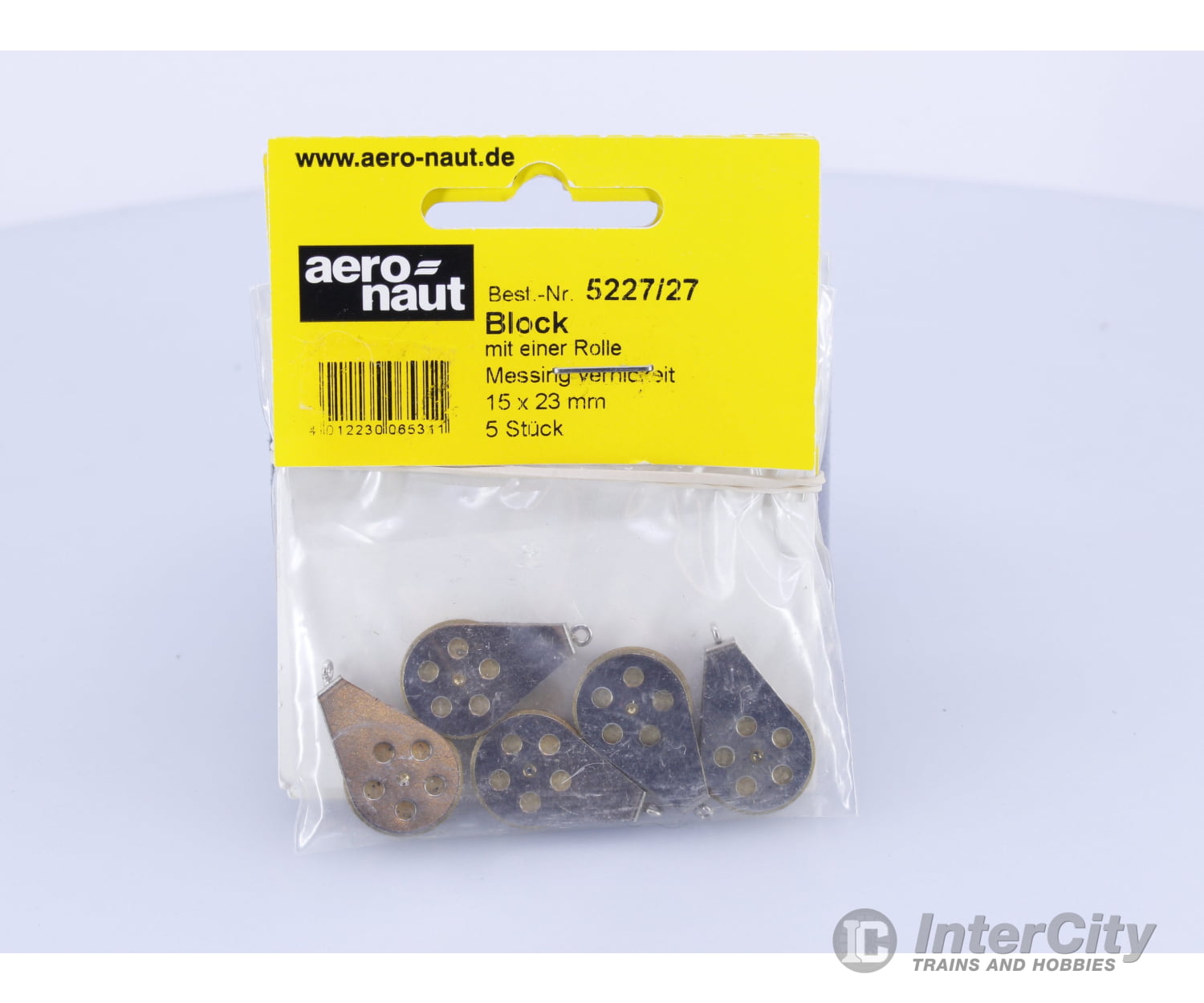 Aero-Naut 5227/27 15x23mm Nickle-Plated Brass Block with 1 Roller 5 Pcs #2 Parts