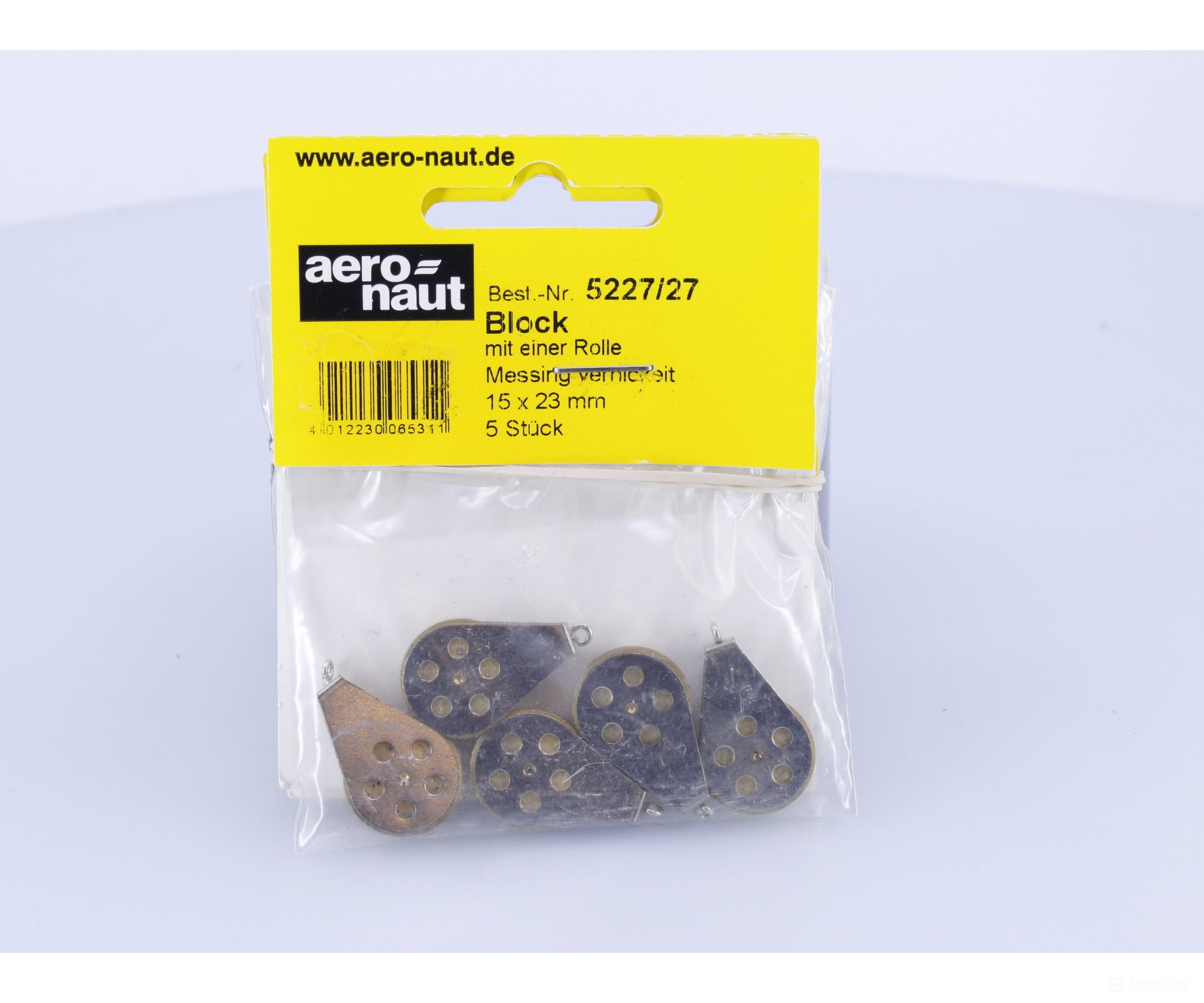Aero-Naut 5227/27 15x23mm Nickle-Plated Brass Block with 1 Roller 5 Pcs #1 Parts