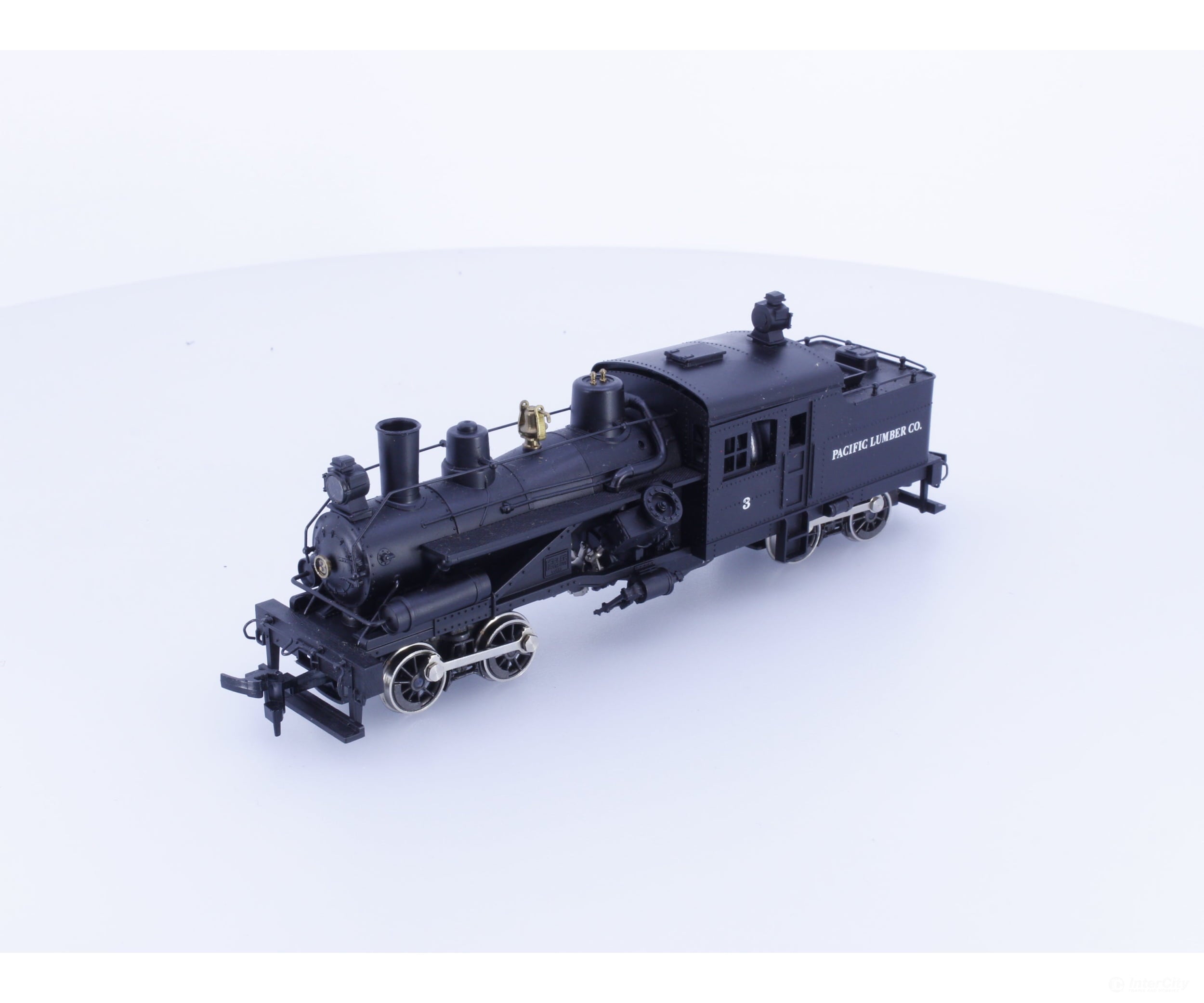 AHM Minitrains 5168-E HO 2 Truck Heisler Steam Locomotive Pacific Lumber Co (PLCo) 3 Analog DC - Locomotives