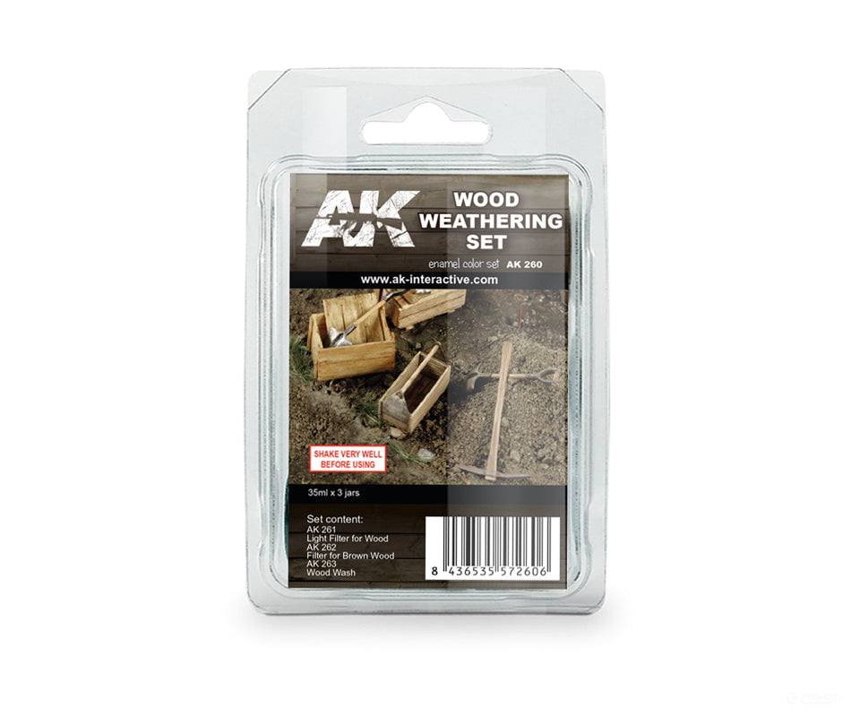 AK Interactive AK260 Wood Weathering Set Weathering