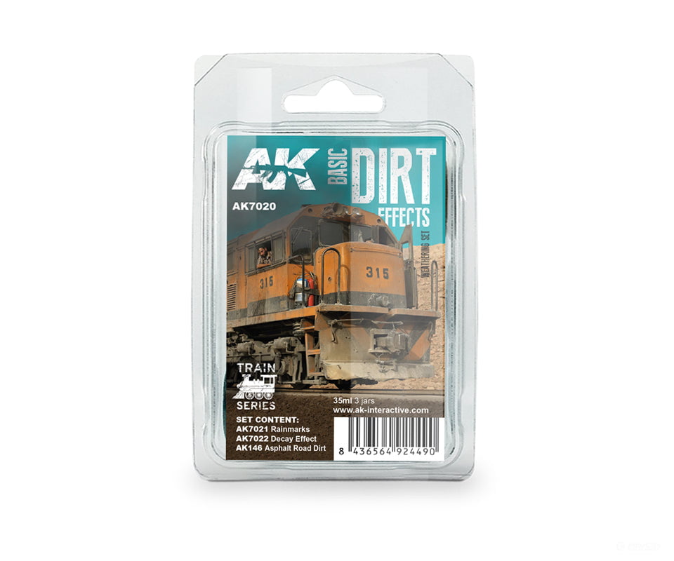 AK Interactive AK7020 Basic Dirt Effects Weathering Set Weathering