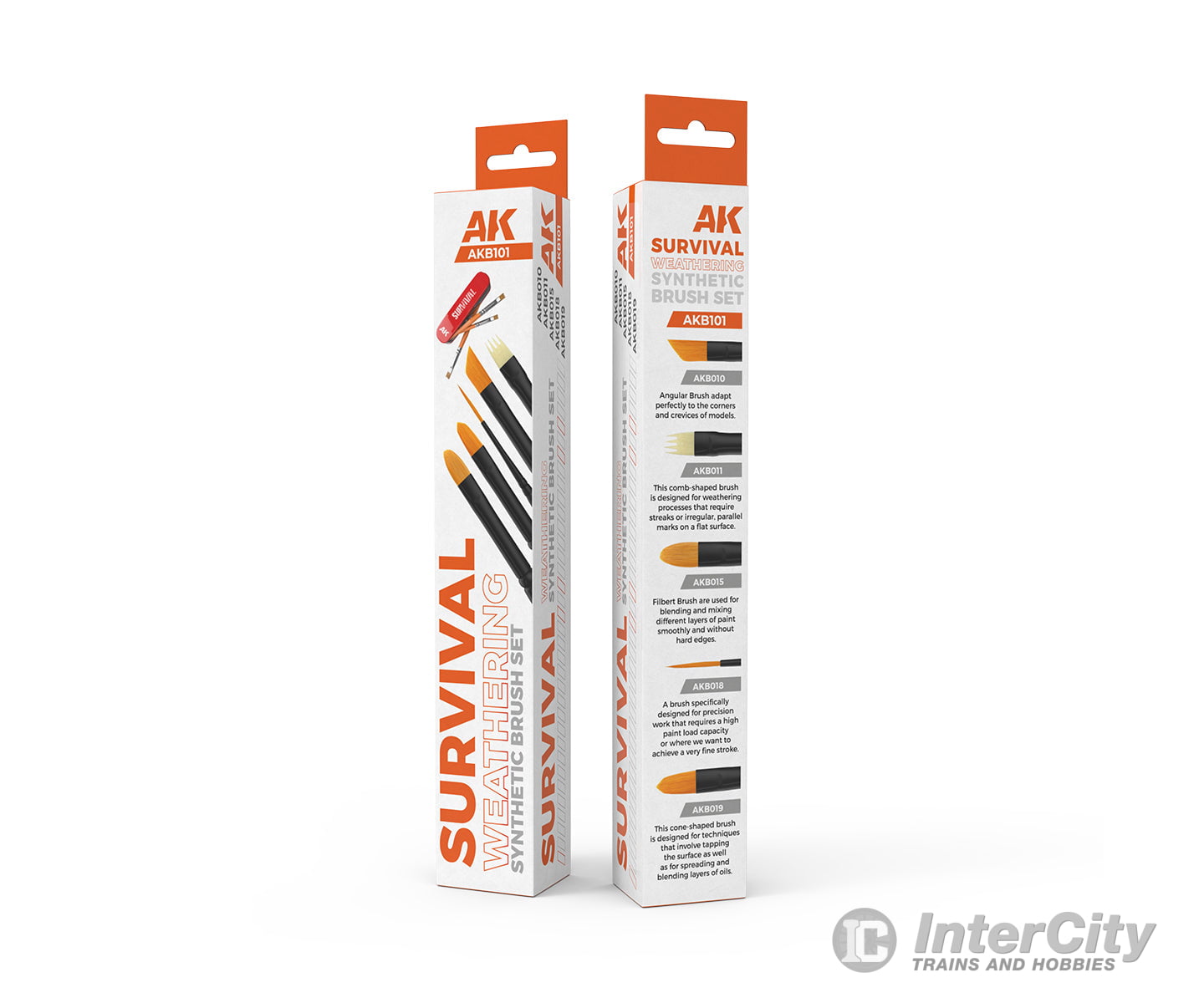 AK Interactive AKB101 ’Survival’ Weathering Brush Set (Synthetic) 5pcs Tools