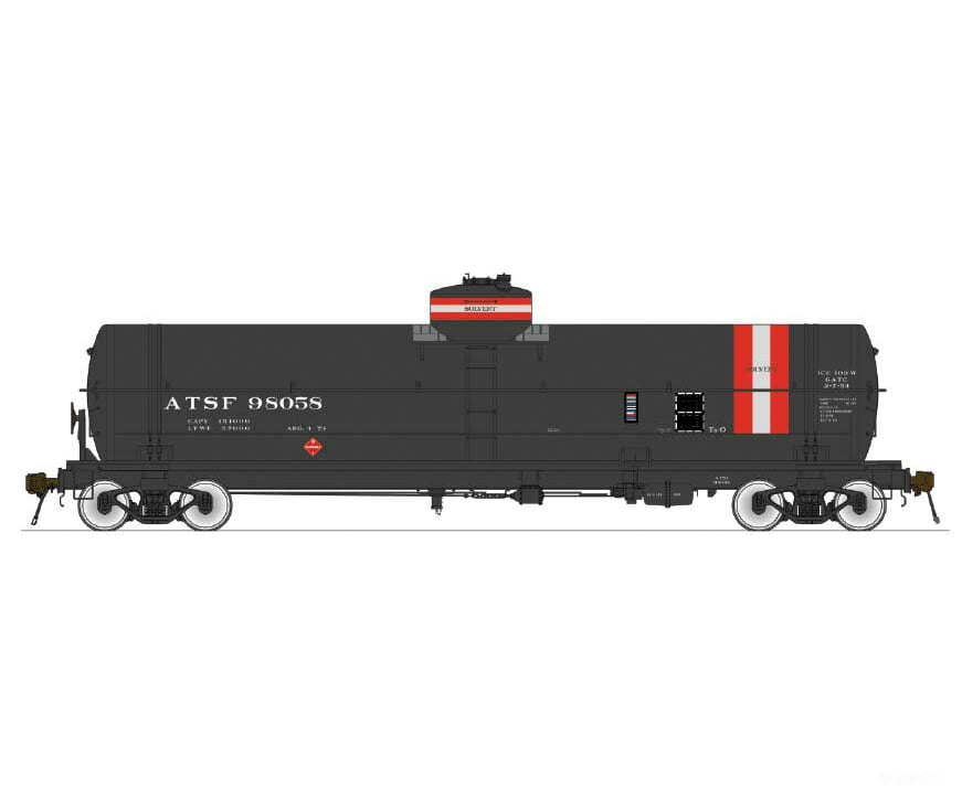 American Limited Models Ho 1831 Gatc Welded Tank Car - Ready To Run -- Santa Fe 98079 (Black Red