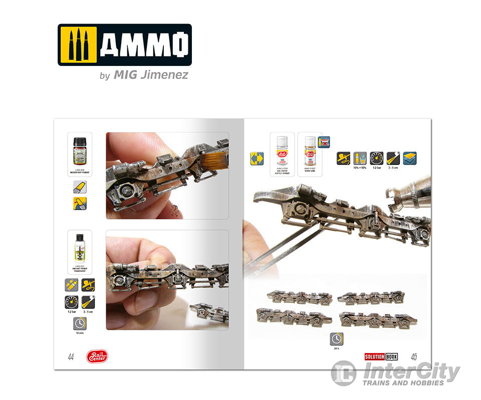Ammo by Mig 1301 SOLUTION BOOK #02 - AMERICAN TRAINS. All Weathering Products (English) Weathering