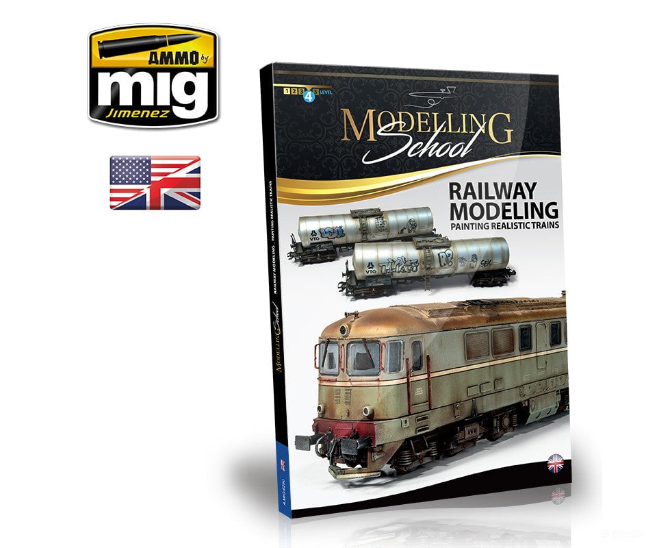Ammo By Mig Amig6250 Modelling School: Railway Painting Realistic Trains (English) Weathering