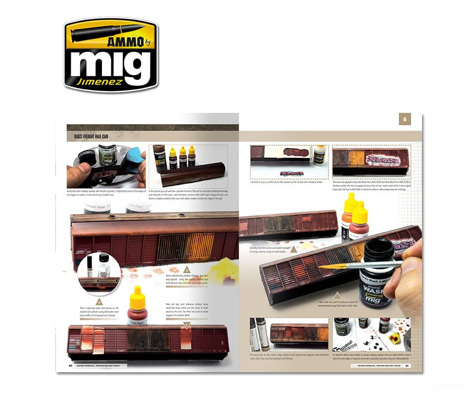 Ammo By Mig Amig6250 Modelling School: Railway Painting Realistic Trains (English) Weathering