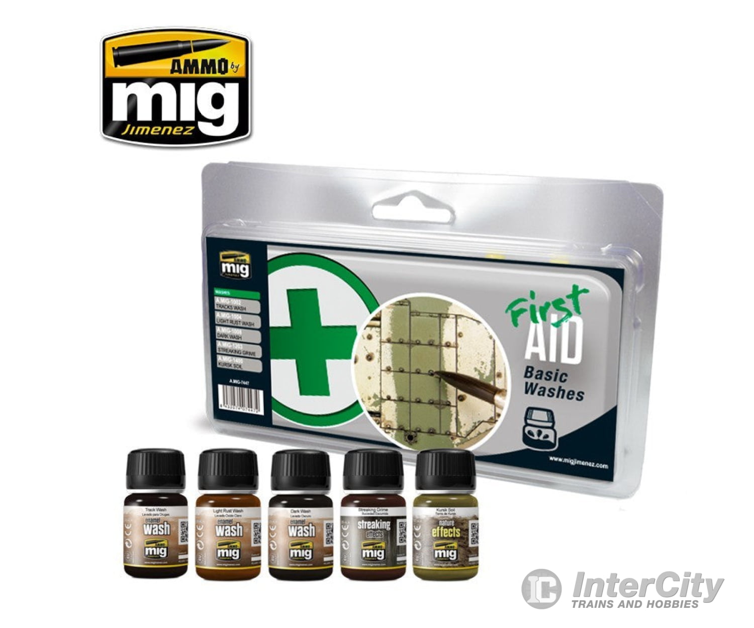 Ammo by Mig AMIG7447 Basic Modelling Washes ’First Aid’ Set Weathering