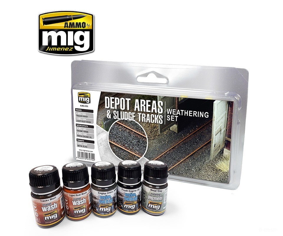 Ammo By Mig Amig7470 Depot Areas & Sludge Tracks Weathering Set