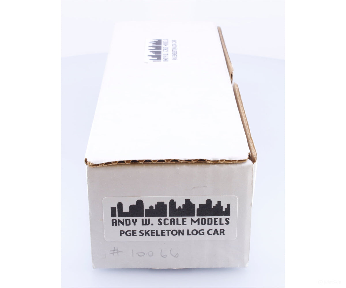 Andy W. Scale Models SKELLC HO Custom Built Skeleton Log Car Pacific Great Eastern (PGE) 10066 - Freight Cars