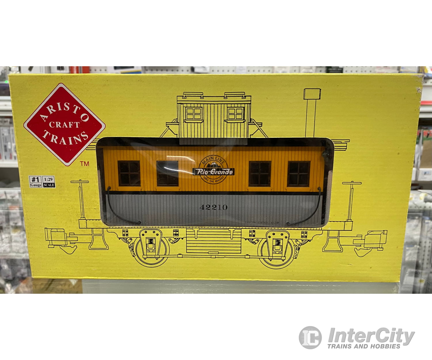 Aristo Craft ART-42210 G Bobber Caboose Denver and Rio Grande Western (DRGW) 42210 Freight Cars