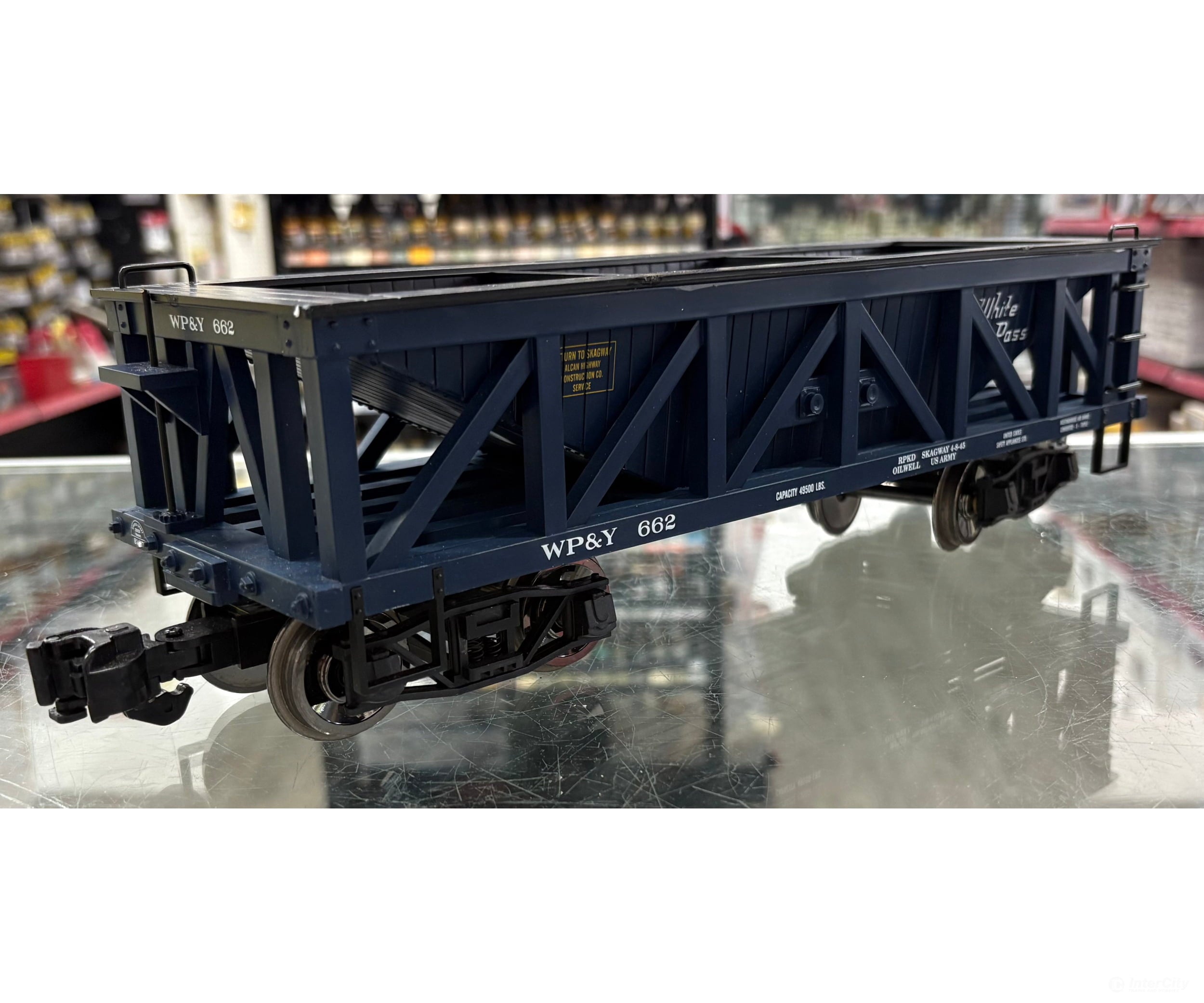 Aristo Craft ART-81407 1 Coal Hopper Freight Car White Pass & Yukon (WPY) 662 (#1) - Freight Cars