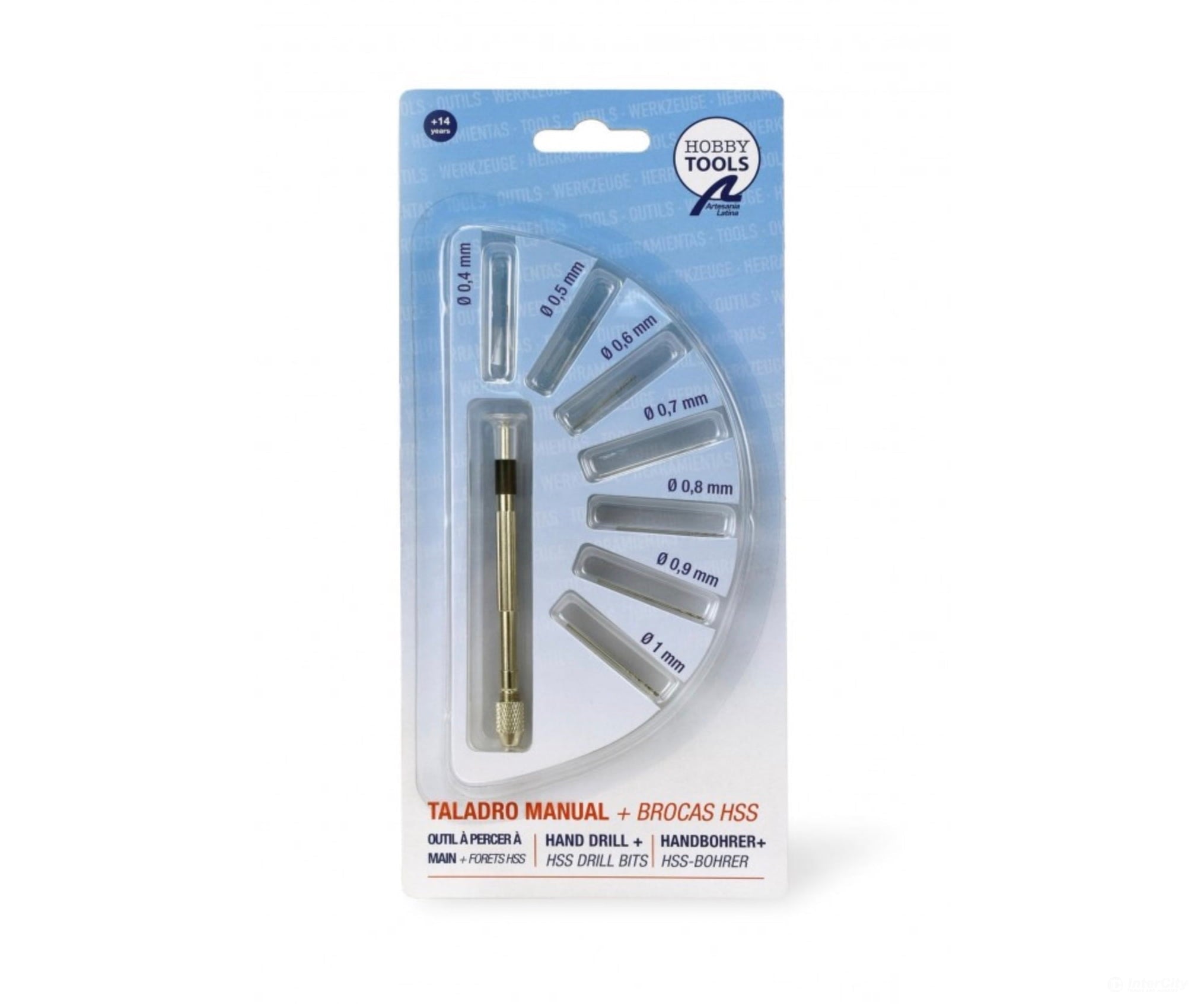 Artesania 27018-1 Hand Drill with HSS Drill Bits (0.4 to 1 mm bits - 7pcs) - Tools