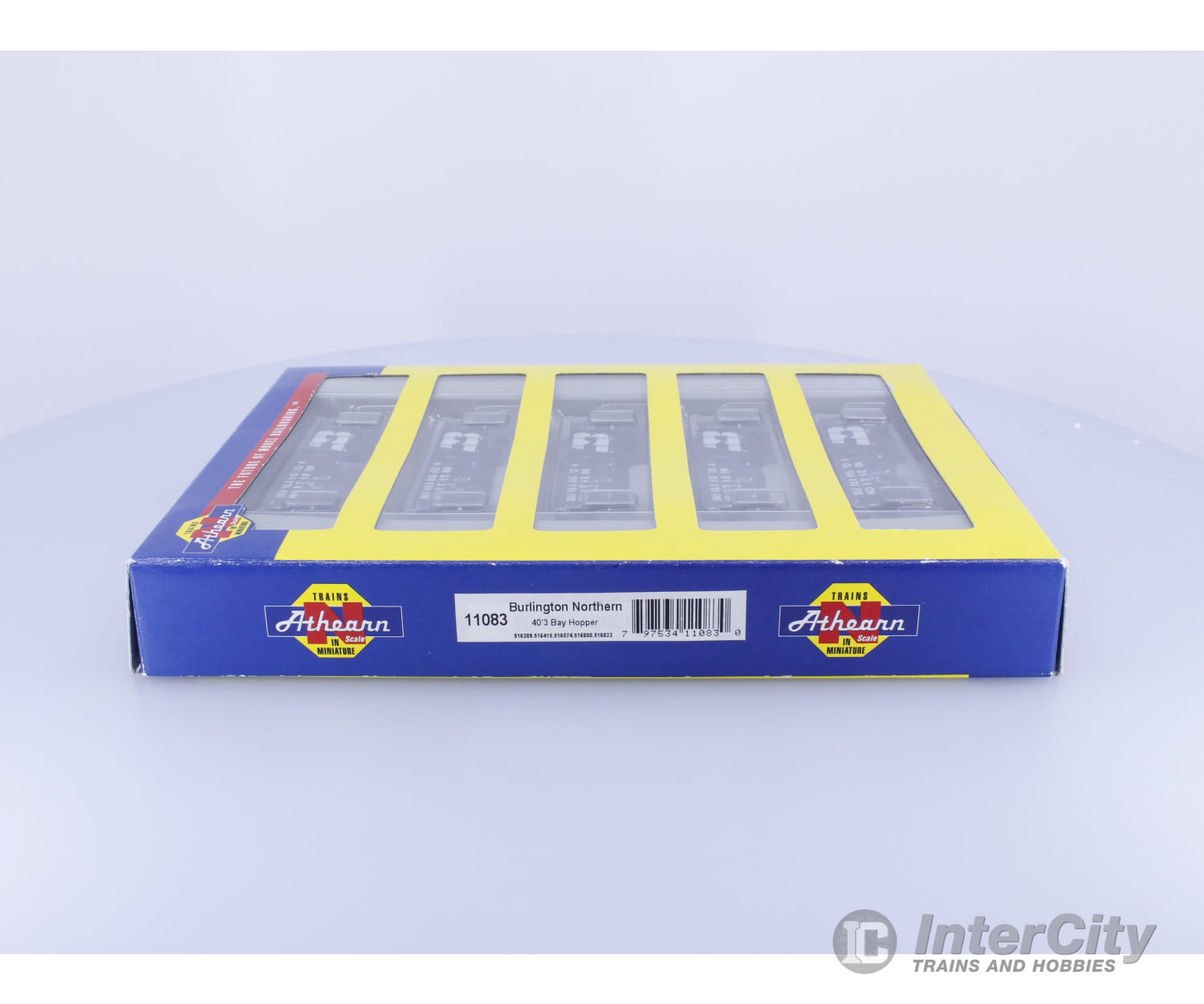 Athearn 11083 N 5 Piece 40’ 3 Bay Hopper Set Burlington Northern (BN) 516389-516823 Freight Cars