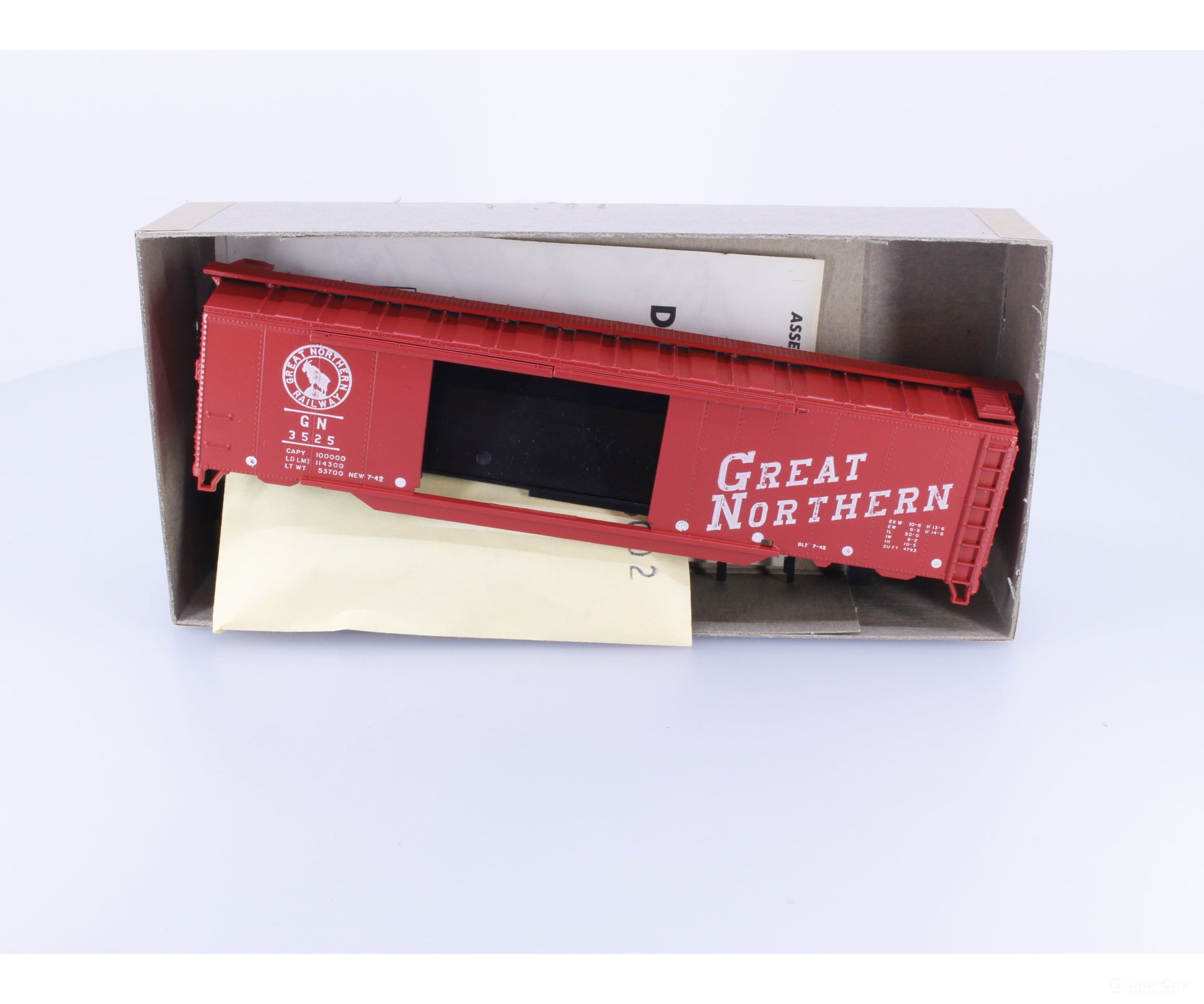 Athearn 1311 HO 50’ Double Boor Boxcar Kit Great Northern (GN) 3525 - Freight Cars