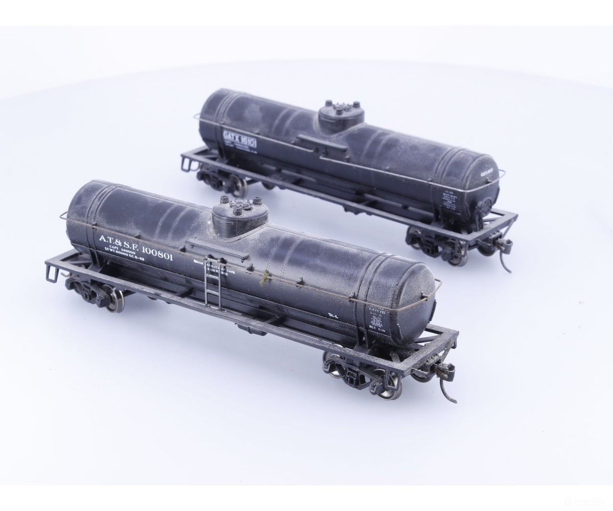 Athearn 1583 HO 2 x Tank Cars ATSF & GATX Atchison Topeka and Santa Fe (ATSF) 100801/16101 - Freight Cars