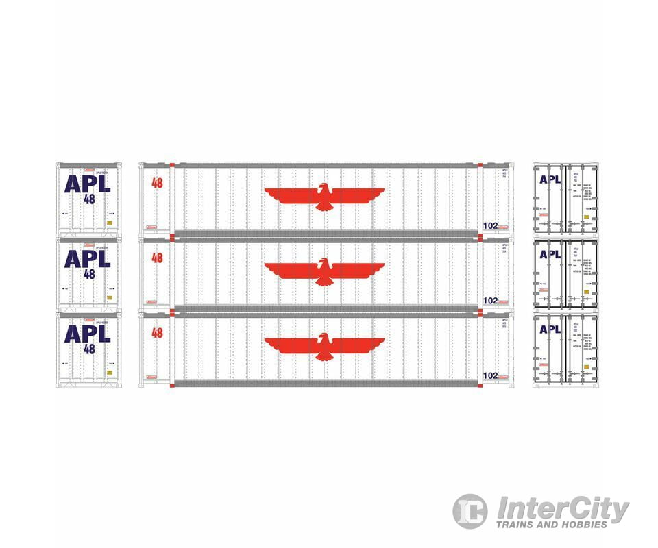 Athearn 17677 # N 48’ Container Apl (3) Mib Freight Loads & Containers