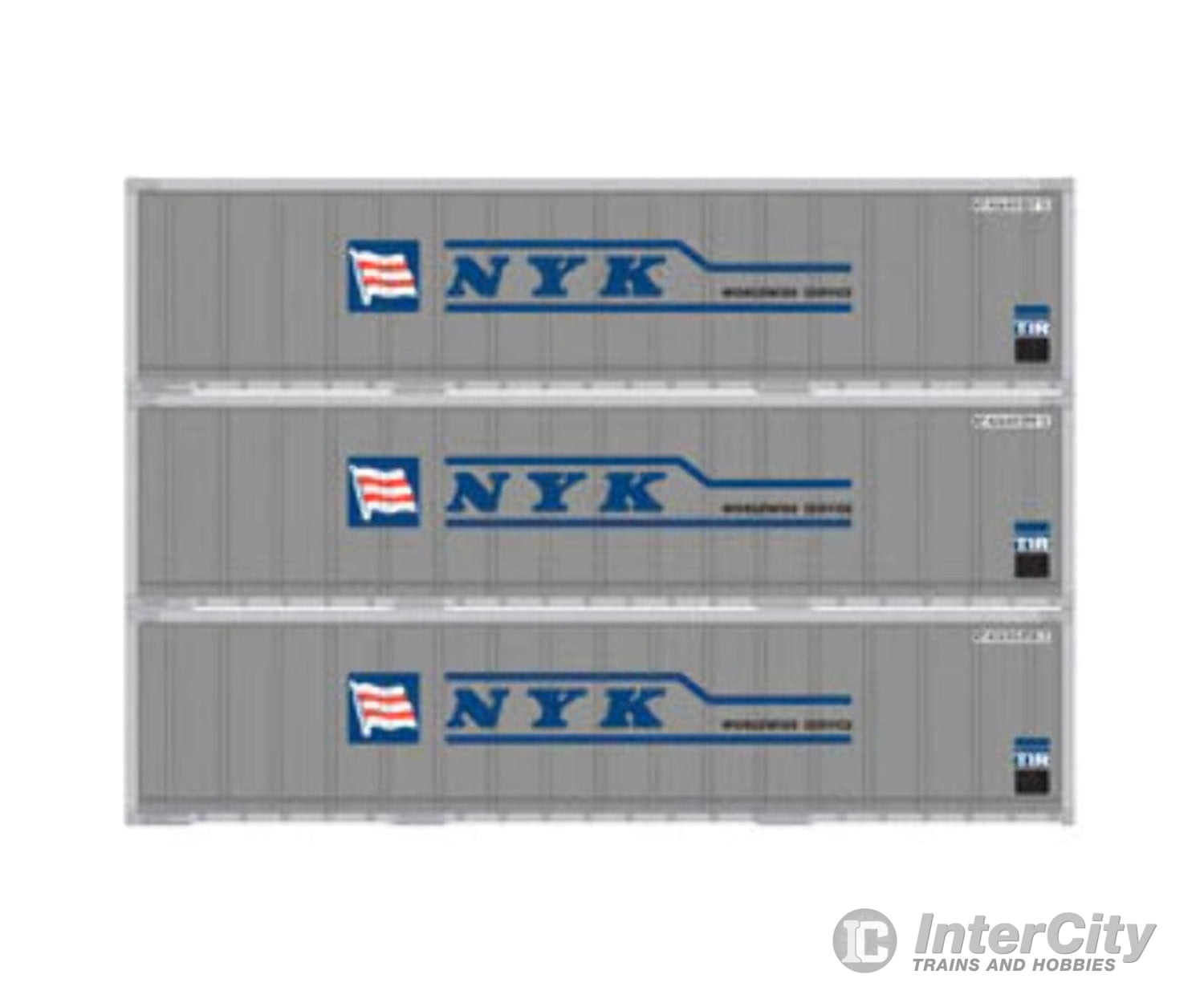 Athearn 17705 N Scale 40’ Smooth Side Container Nyk 3 Pack Freight Loads & Containers