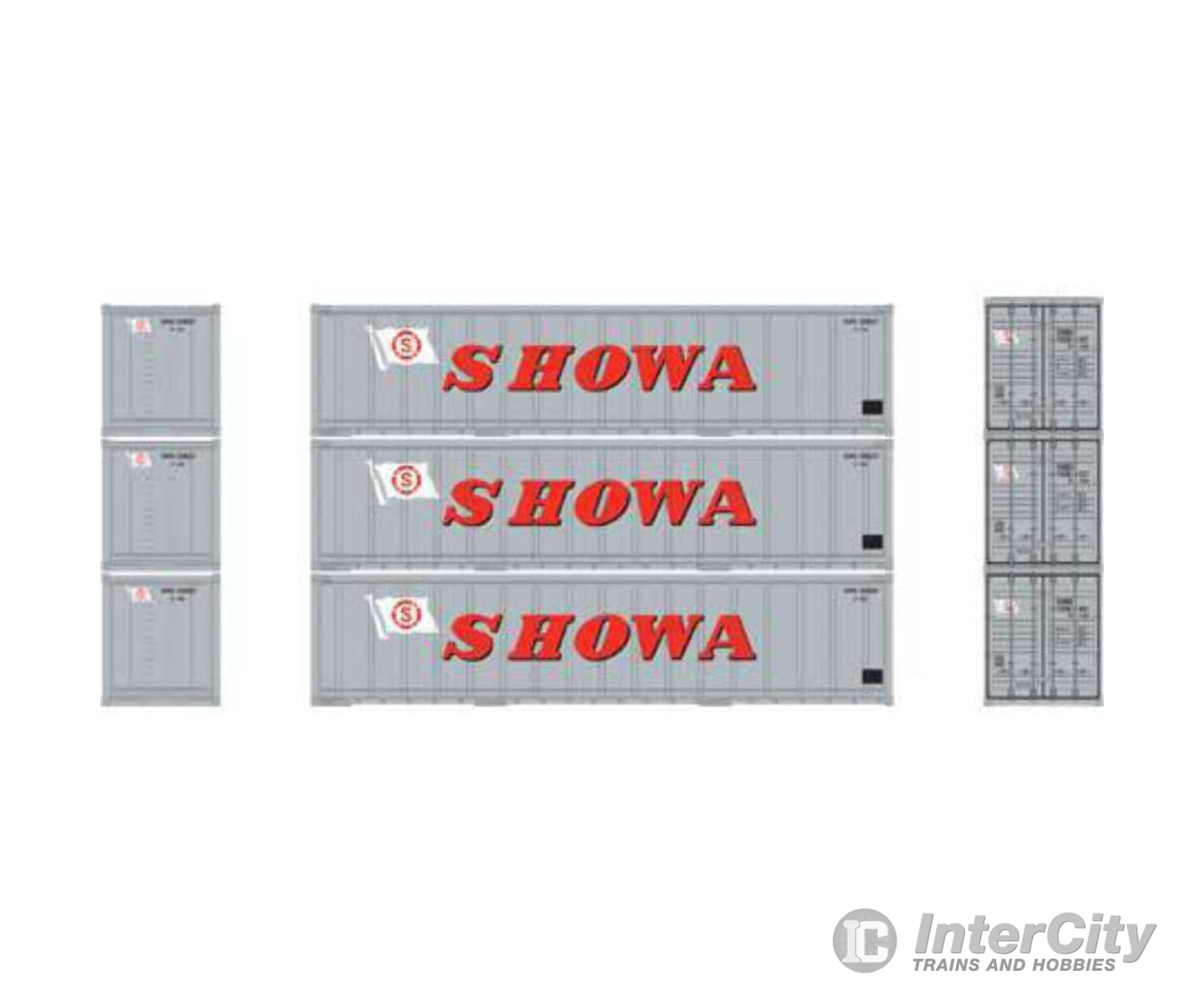 Athearn 17713 N Scale 40’ Smooth Side Container Showa 3 Pack Freight Loads & Containers