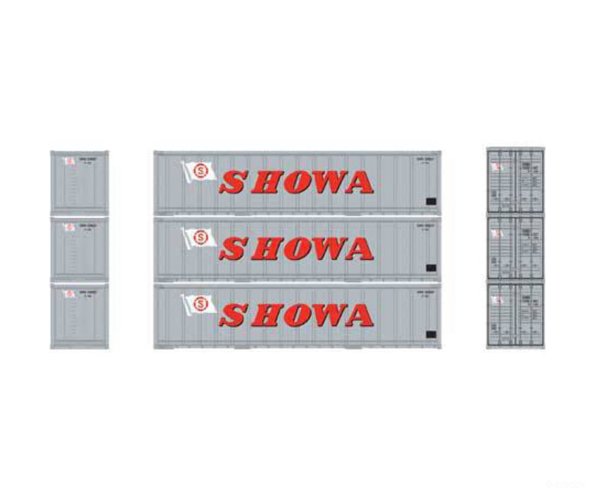 Athearn 17713 N Scale 40’ Smooth Side Container Showa 3 Pack Freight Loads & Containers
