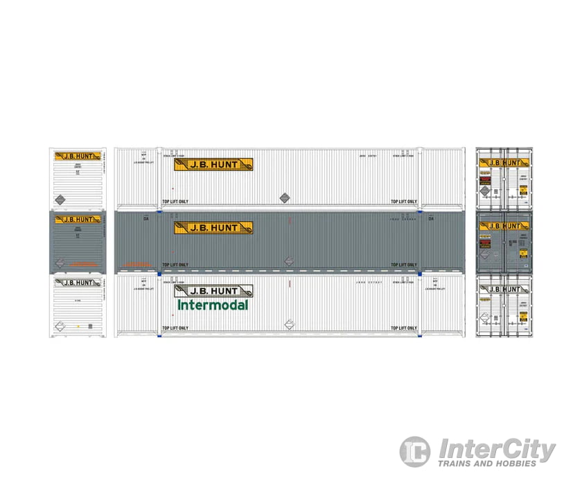 Athearn 17755 N 53’ Cimc Container Jb Hunt #2 (3) Freight Loads & Containers