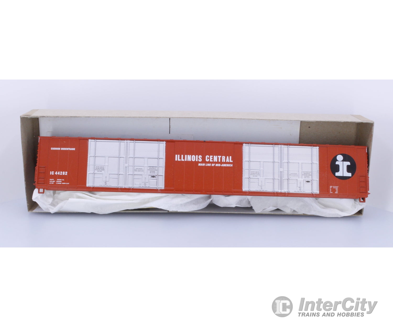 Athearn 1993 HO 86’ Hi-Cube-8D Box Car Kit Illinois Central (IC) 44282 Freight Cars