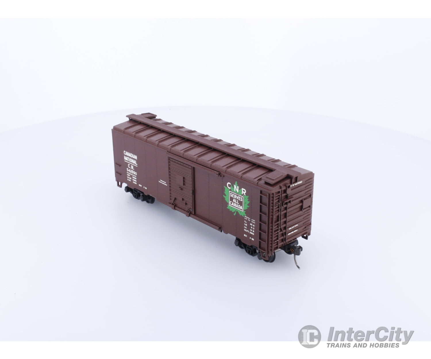 Athearn 200 HO CNR 40ft Boxcar ’Serves all of Canada’ Green leaf Canadian National (CN) 542090 Freight Cars