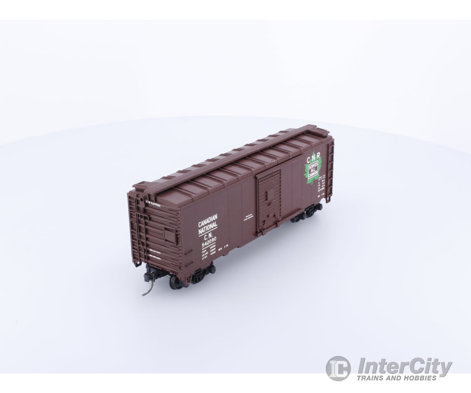 Athearn 200 HO CNR 40ft Boxcar ’Serves all of Canada’ Green leaf Canadian National (CN) 542090 Freight Cars
