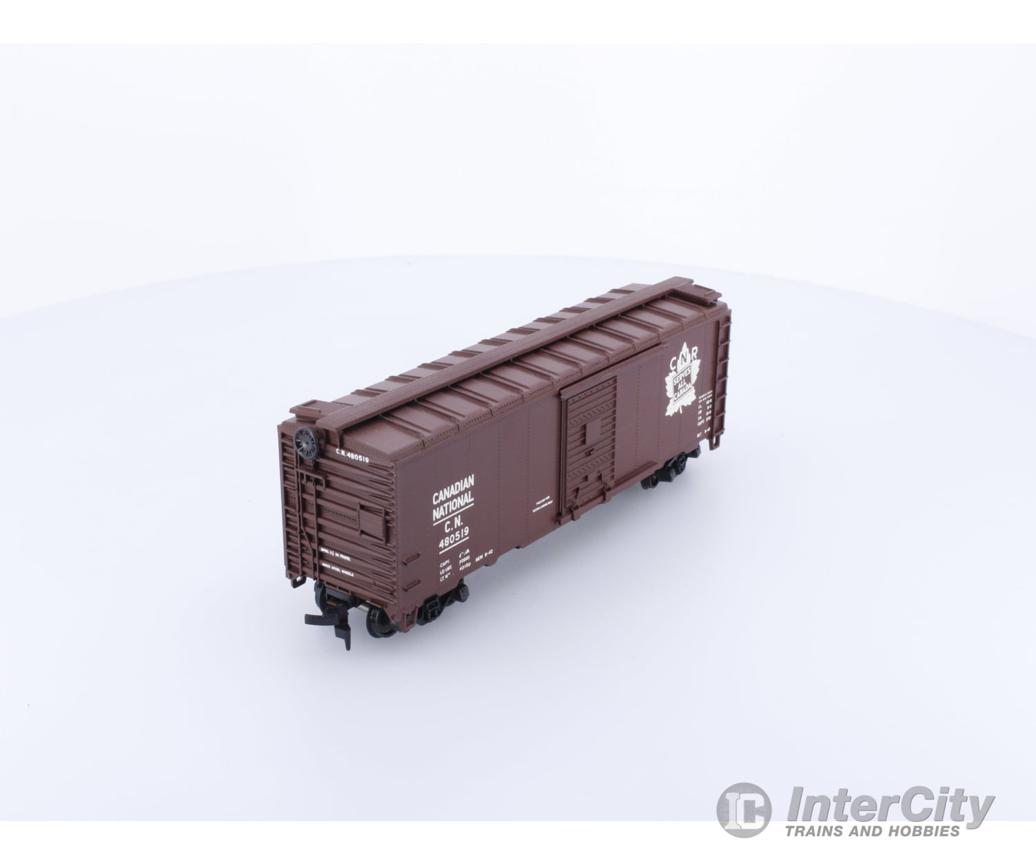 Athearn 202 HO CNR 40ft Boxcar ’Serves all of Canada’ White leaf Canadian National (CN) 480519 Freight Cars