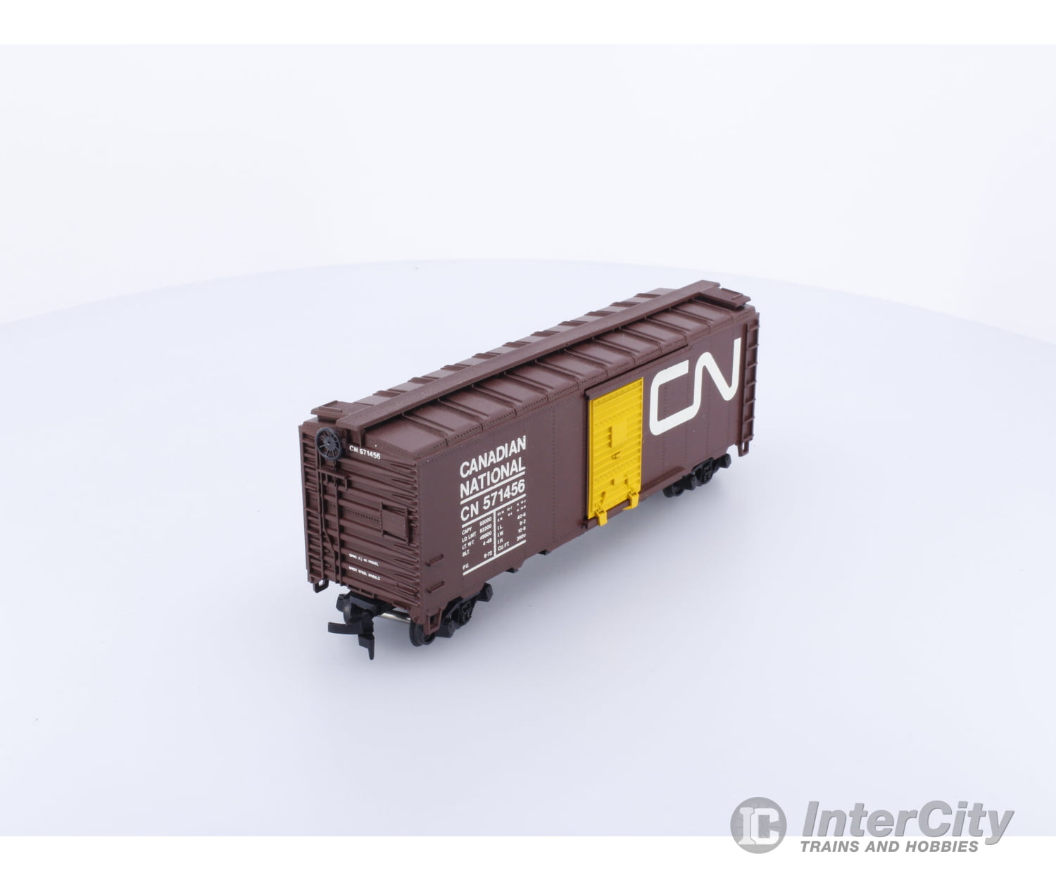 Athearn 206 HO CN 40ft Boxcar with Yellow door Canadian National (CN) 571456 Freight Cars