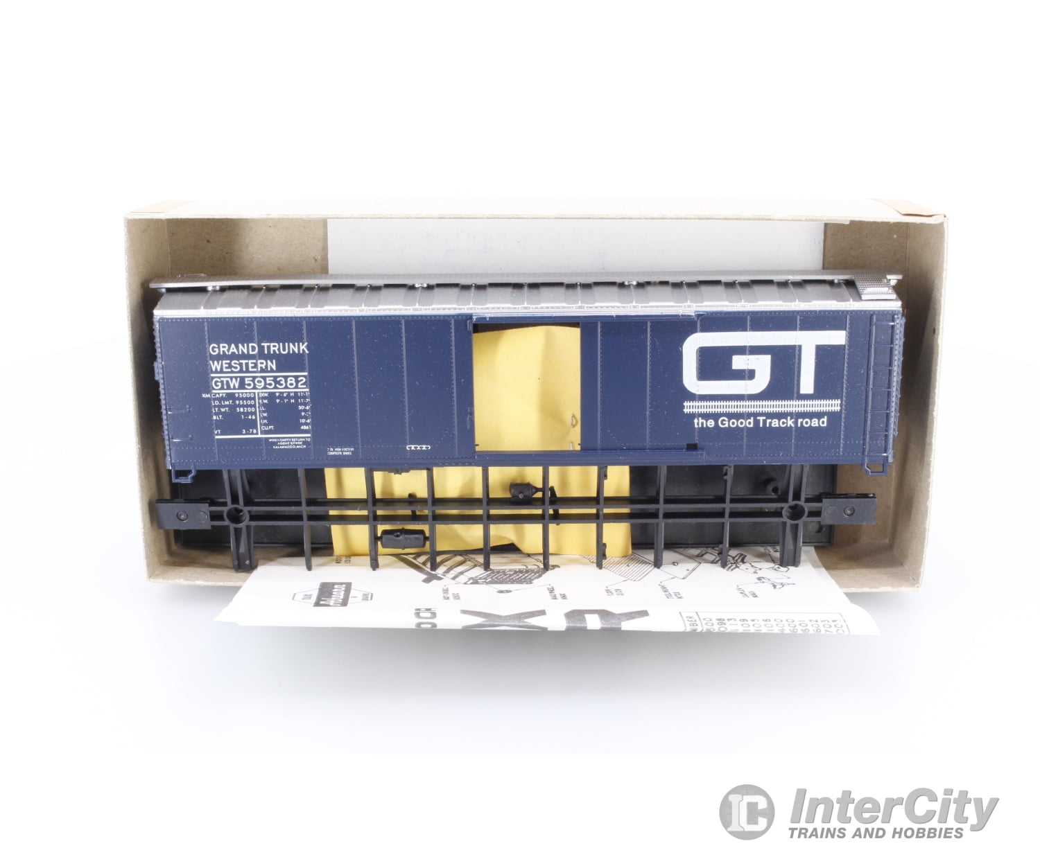 Athearn 2284 HO 50’ Single Door Box Car Grand Trunk Western (GTW) 595382 Freight Cars