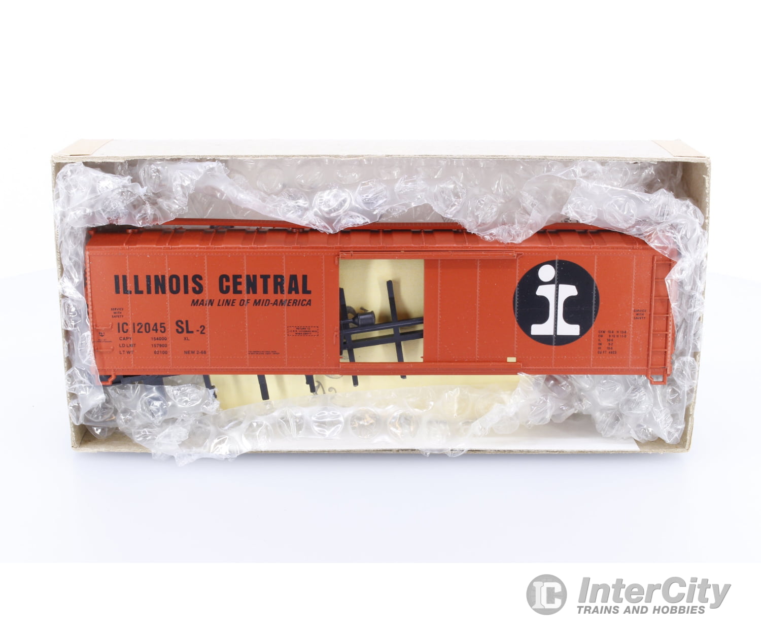 Athearn 297 HO Rail Runner Custom Cars 50’ Single Door Box Car Illinois Central (IC) 12045 Freight Cars