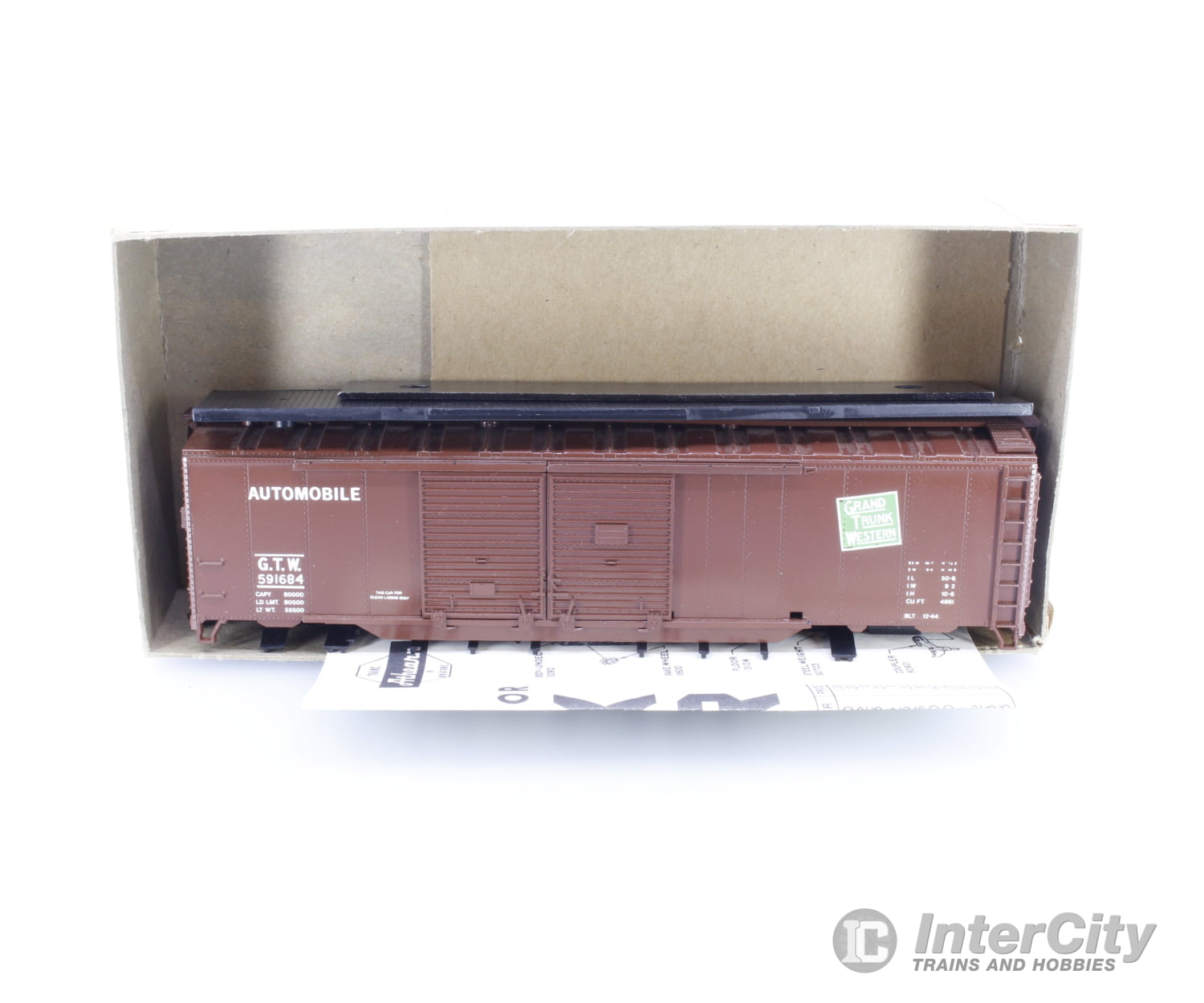 Athearn 591 HO Grand Trunk Western 50ft DD Box Car Grand Trunk Western (GTW) 591684 Freight Cars