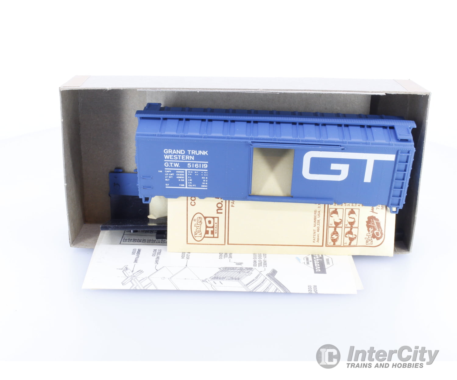 Athearn 733 HO GTW 40ft Steel boxcar Grand Trunk Western (GTW) 516119 Freight Cars