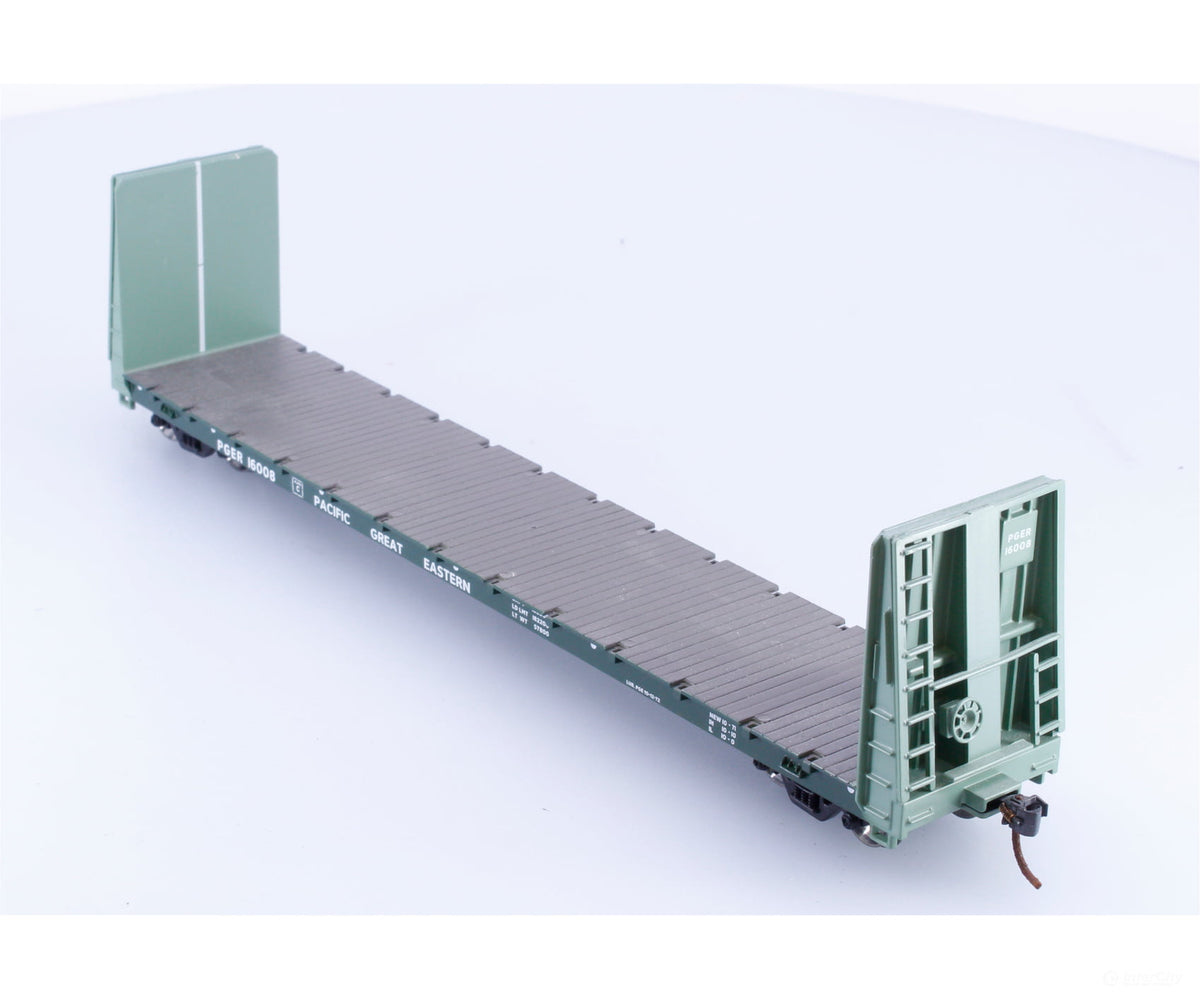 Athearn 88107 HO 60’ Bulkhead Flat Car Pacific Great Eastern (PGE) 16008 (#2) - Freight Cars
