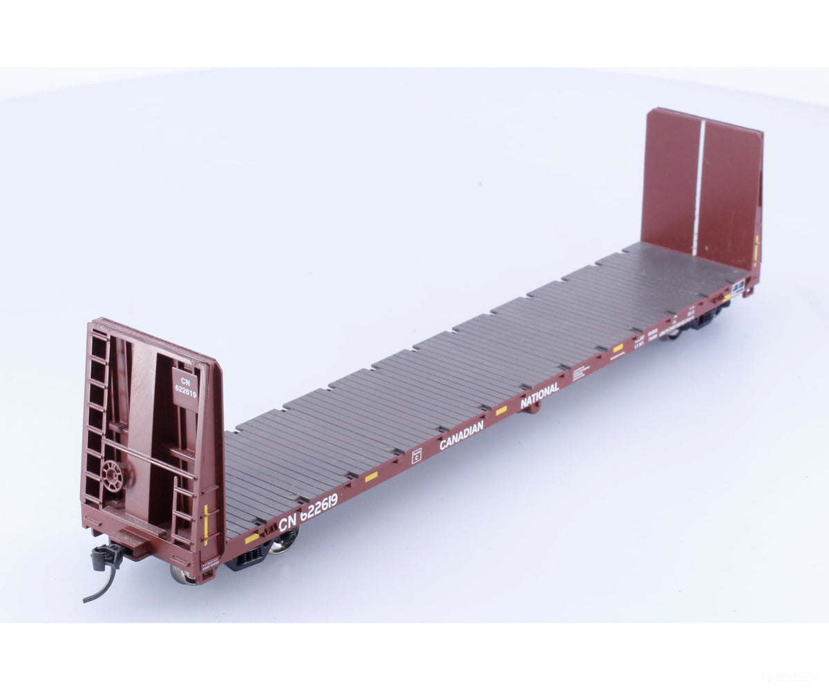 Athearn 88115 HO 60’ Bulkhead Flat Car Canadian National (CN) 622619 - Freight Cars