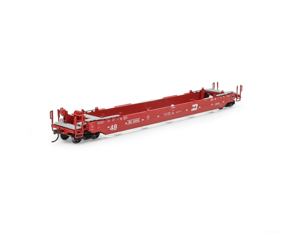 Athearn ATH-1352 HO ATH 48’ Husky Stack Well BN #64005 Freight Cars