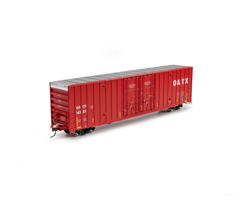 Athearn ATH-2288 HO ATH 60’ Gunderson High Cube Double Door Box Car GACX #14383 - Freight Cars