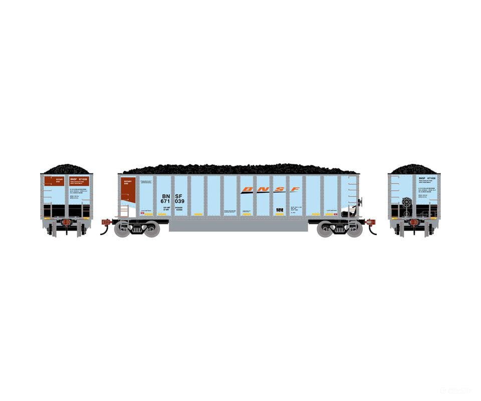 Athearn ATH-2289 HO ATH Bethgon Coalporter w/Coal Load BNSF #671039 Freight Cars